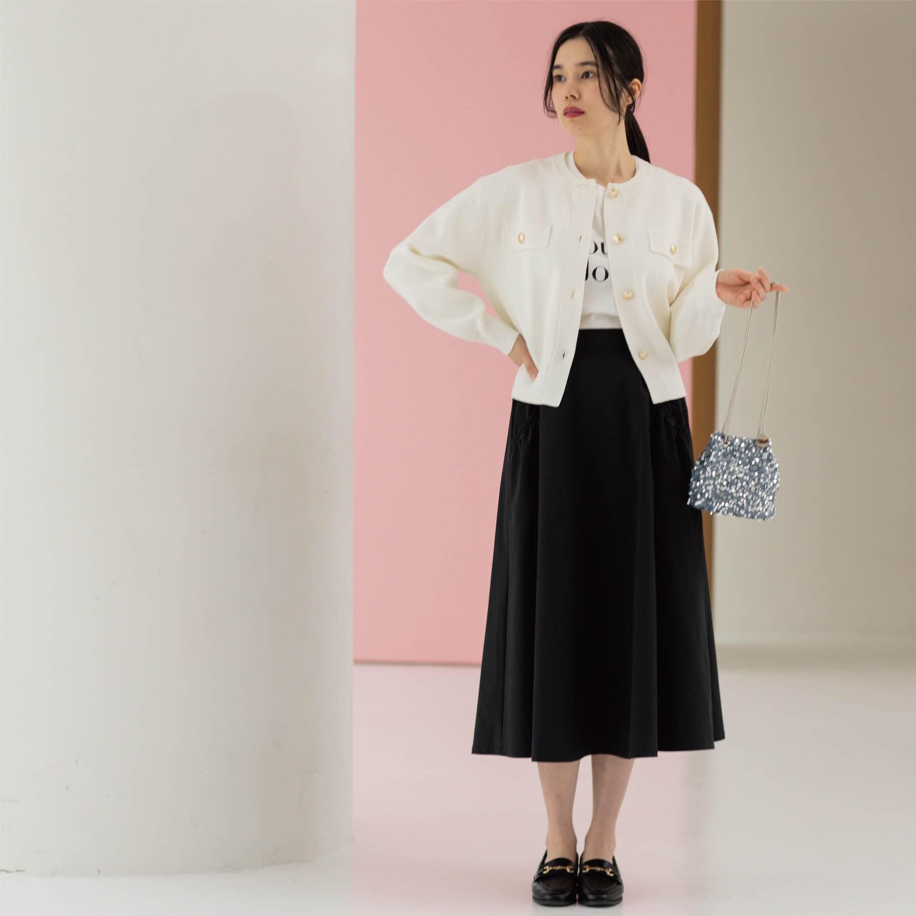 OPAQUE.CLIP「ポケットデザインフレアスカート【洗濯機OK】」|スカート|