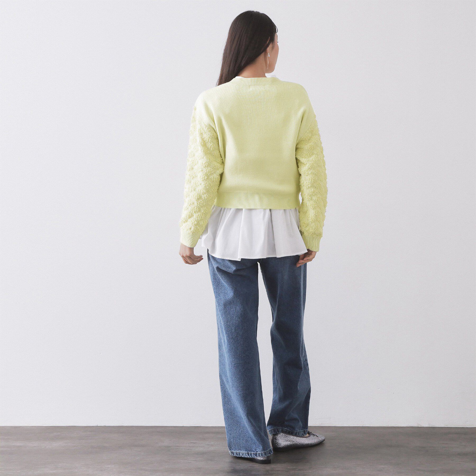 OPAQUE.CLIP「ループヤーンスリーブニット【洗濯機OK】」|ニット・セーター|