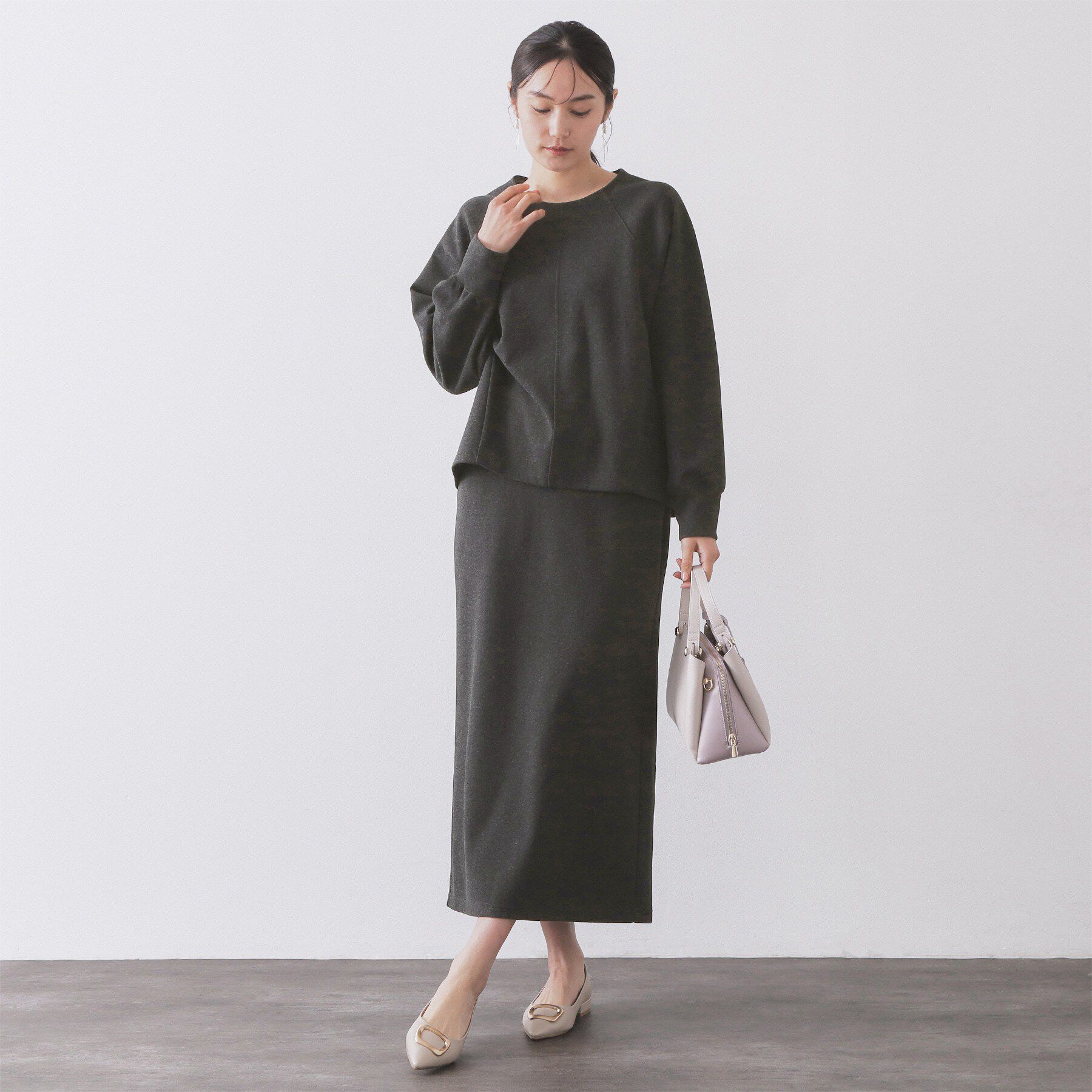 OPAQUE.CLIP「イージーナロースカート/セットアップ対応【洗濯機OK】」|スカート|