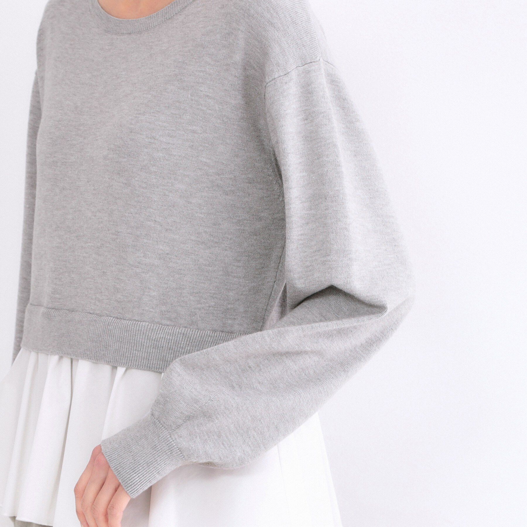 OPAQUE.CLIP「ペプラムドッキングニットワンピース【洗濯機OK】」|ワンピース|