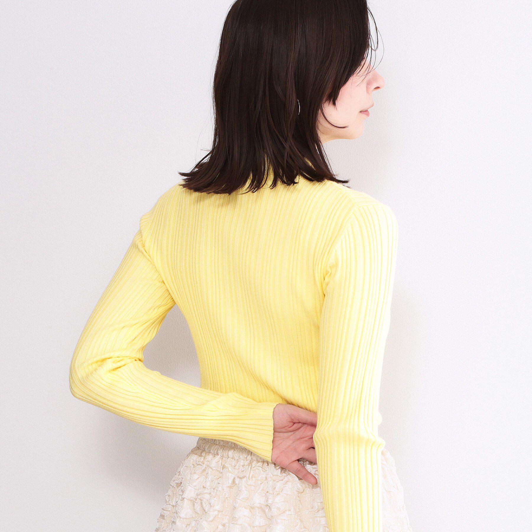 OPAQUE.CLIP「ランダムリブハイネックニット【洗濯機OK】」|ニット・セーター|