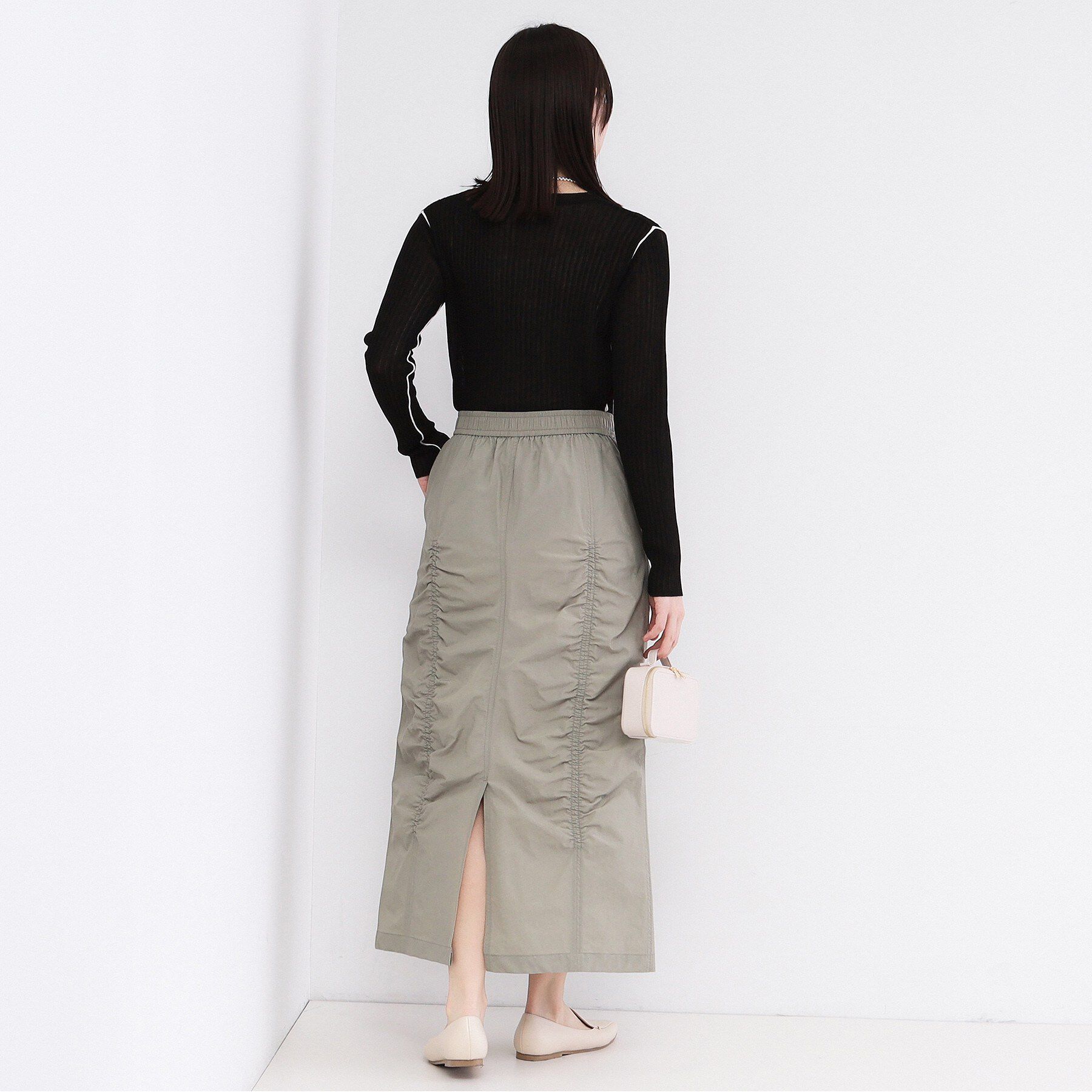 OPAQUE.CLIP「シアー配色クルーネックリブニット【洗濯機OK】」|ニット・セーター|