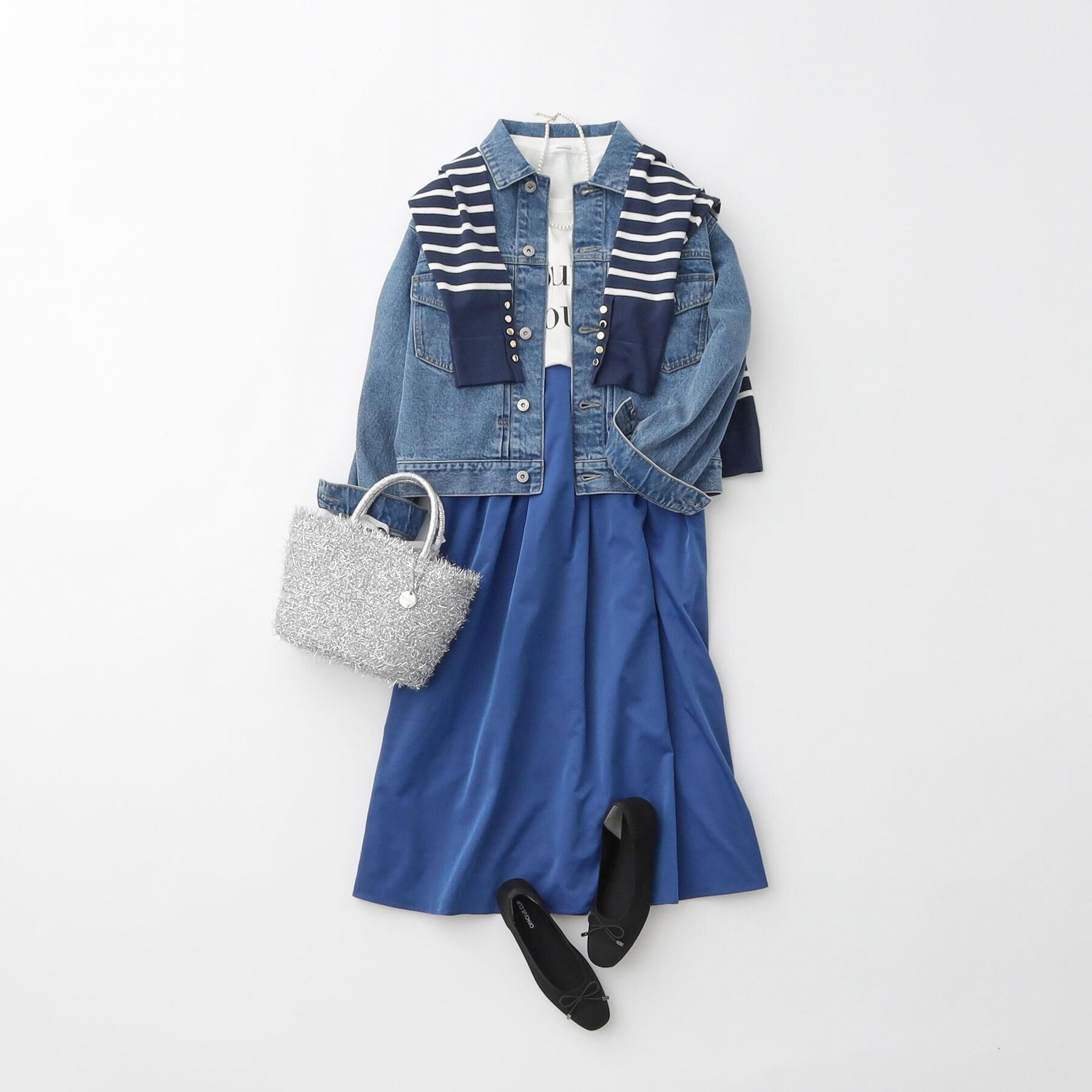 OPAQUE.CLIP「シャンブレータフタタックフレアスカート【洗濯機OK】」|スカート|