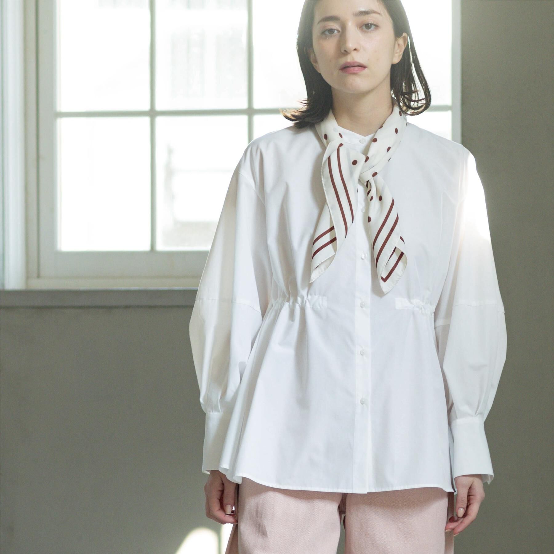 OPAQUE.CLIP「ストライプペプラムデザインブラウス【洗濯機OK】」|シャツ・ブラウス|