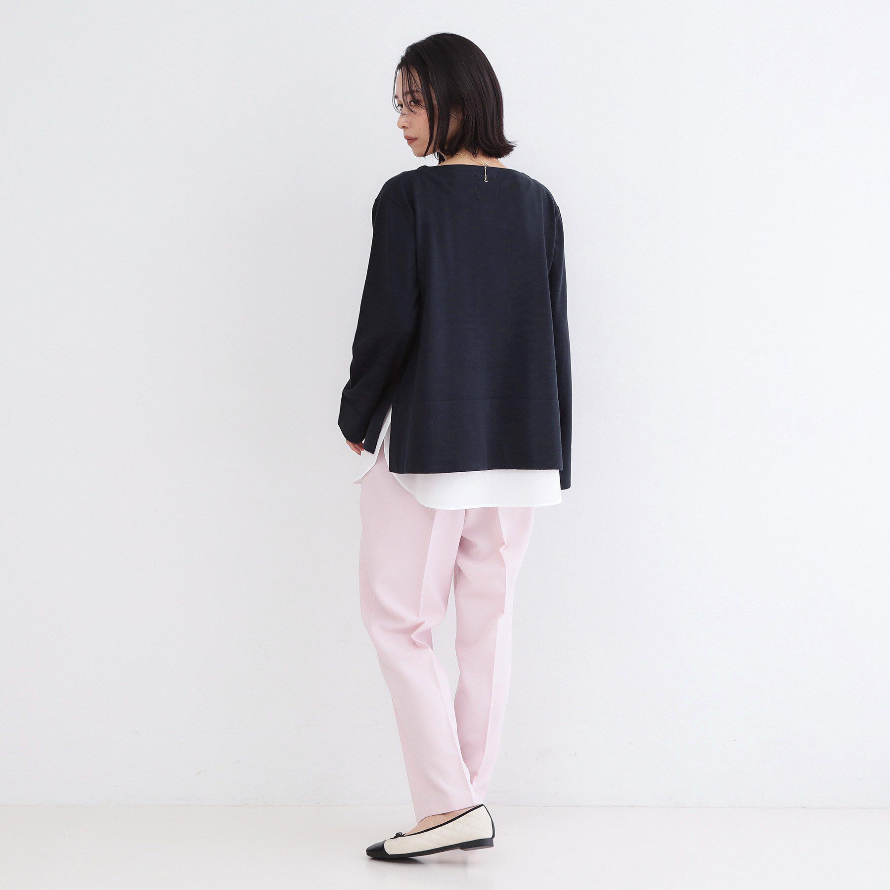 OPAQUE.CLIP「UV リラクシーボートネックニット／オーガニックコットン混【洗濯機OK】《5col》」|ニット・セーター|