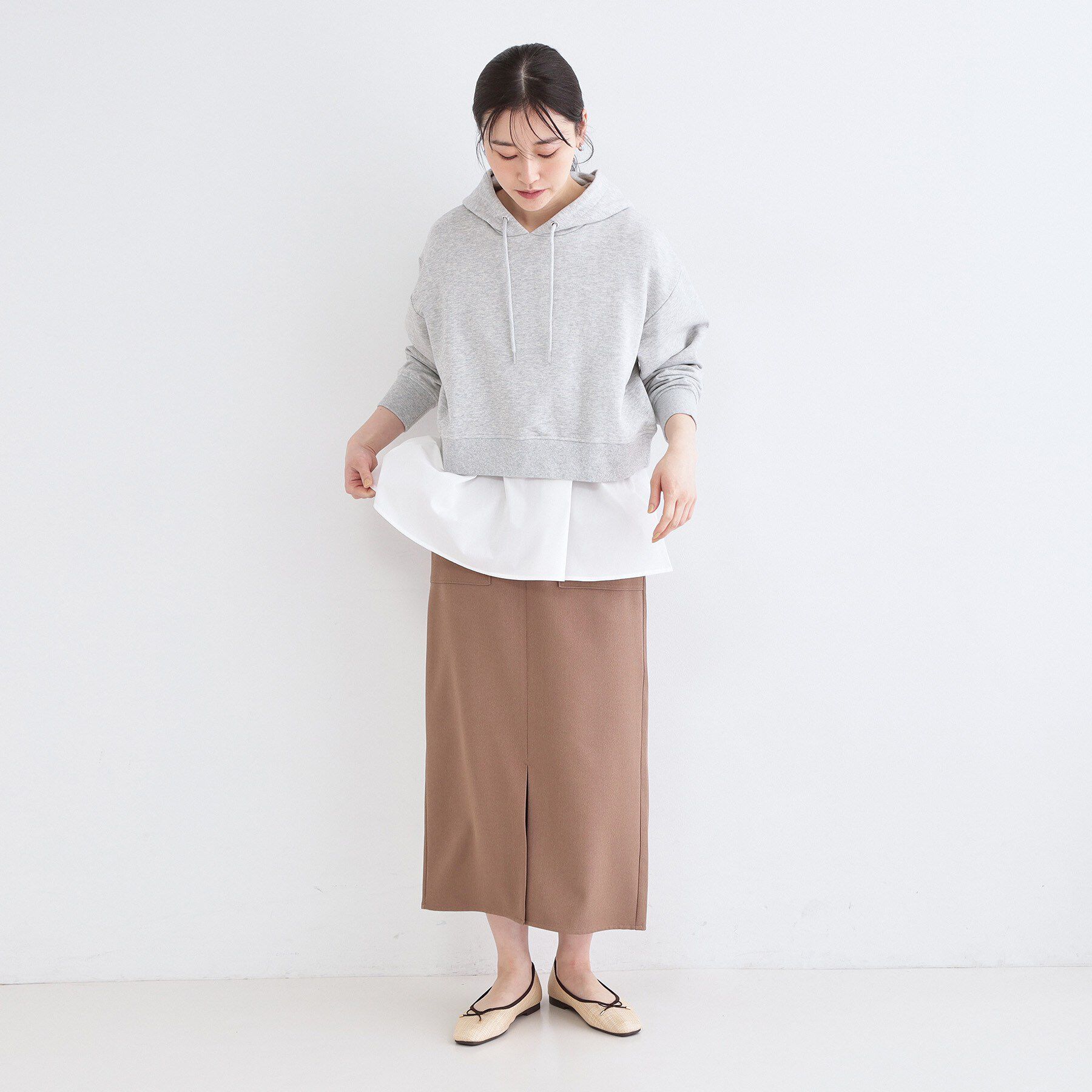 OPAQUE.CLIP「《ツインセット》ワイドニット&times;裾フレアタンクトップ【洗濯機OK】」|ニット・セーター|