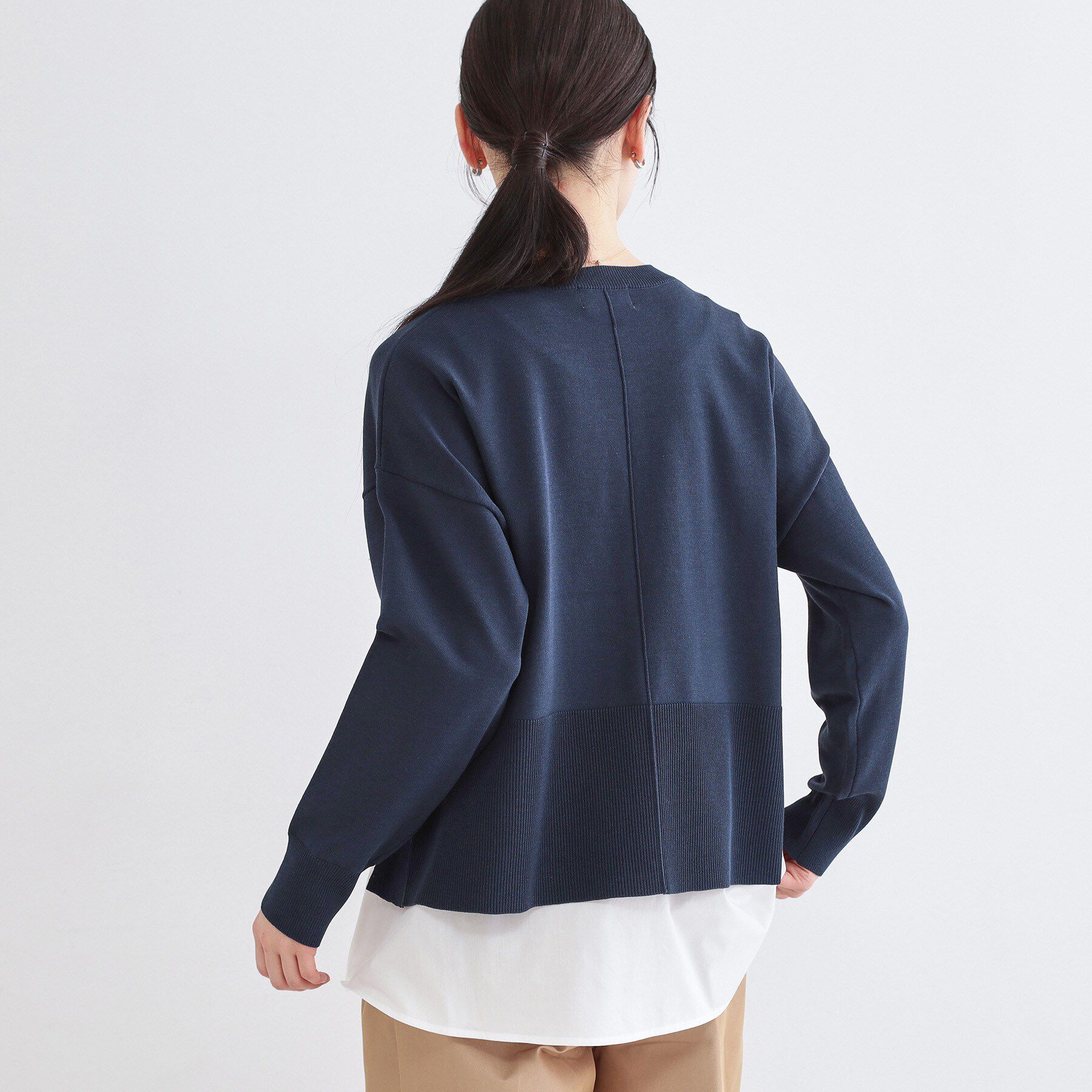 OPAQUE.CLIP「《ツインセット》ワイドニット&times;裾フレアタンクトップ【洗濯機OK】」|ニット・セーター|