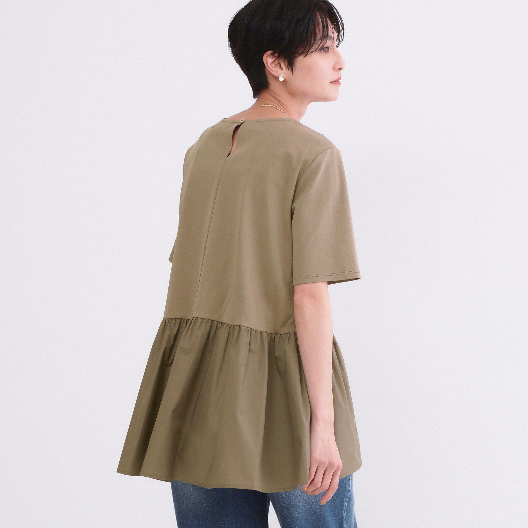 OPAQUE.CLIP「ペプラムドッキングカットソー【洗濯機OK】」|Tシャツ・カットソー|