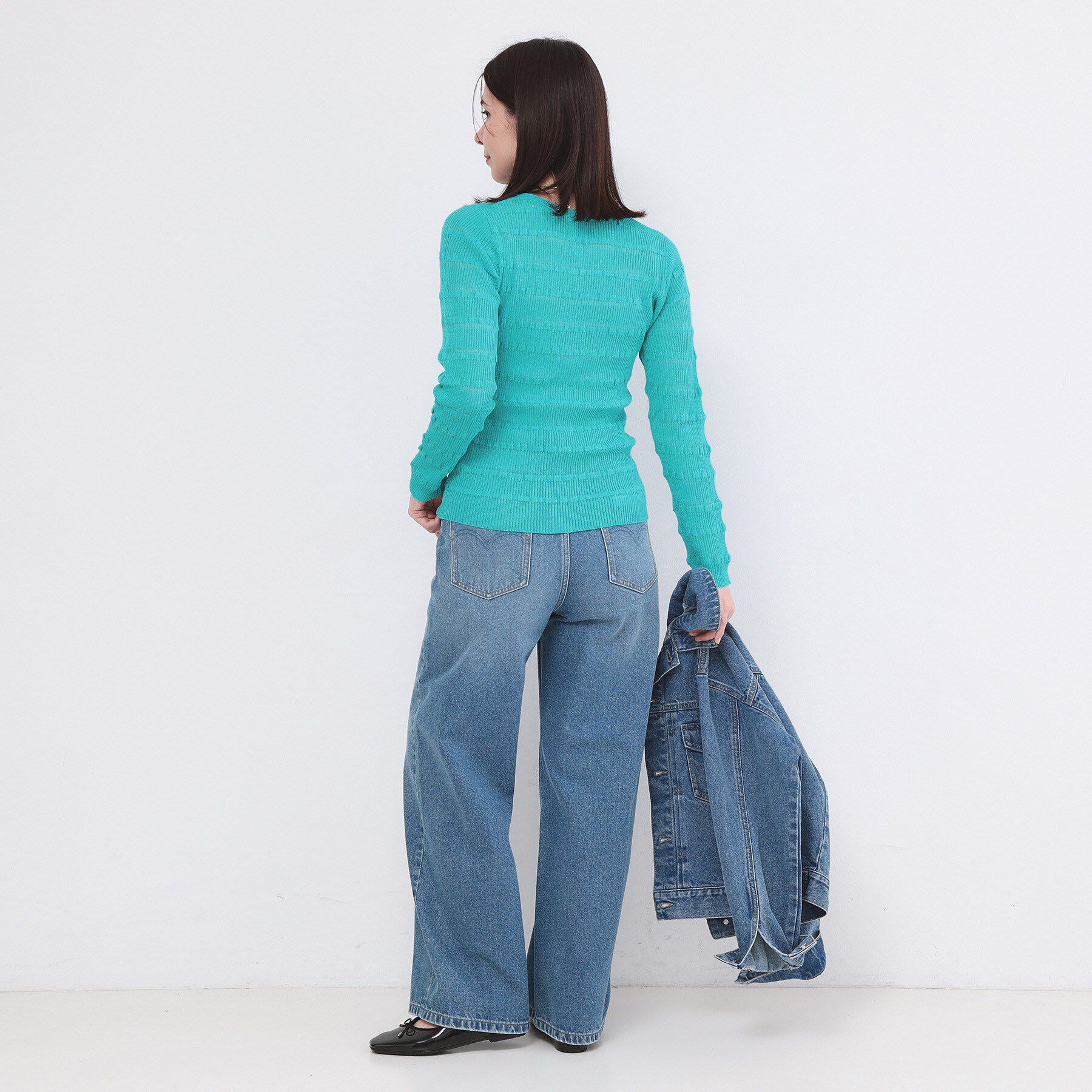 OPAQUE.CLIP「シアーボーダーリブニット【洗濯機OK】」|ニット・セーター|