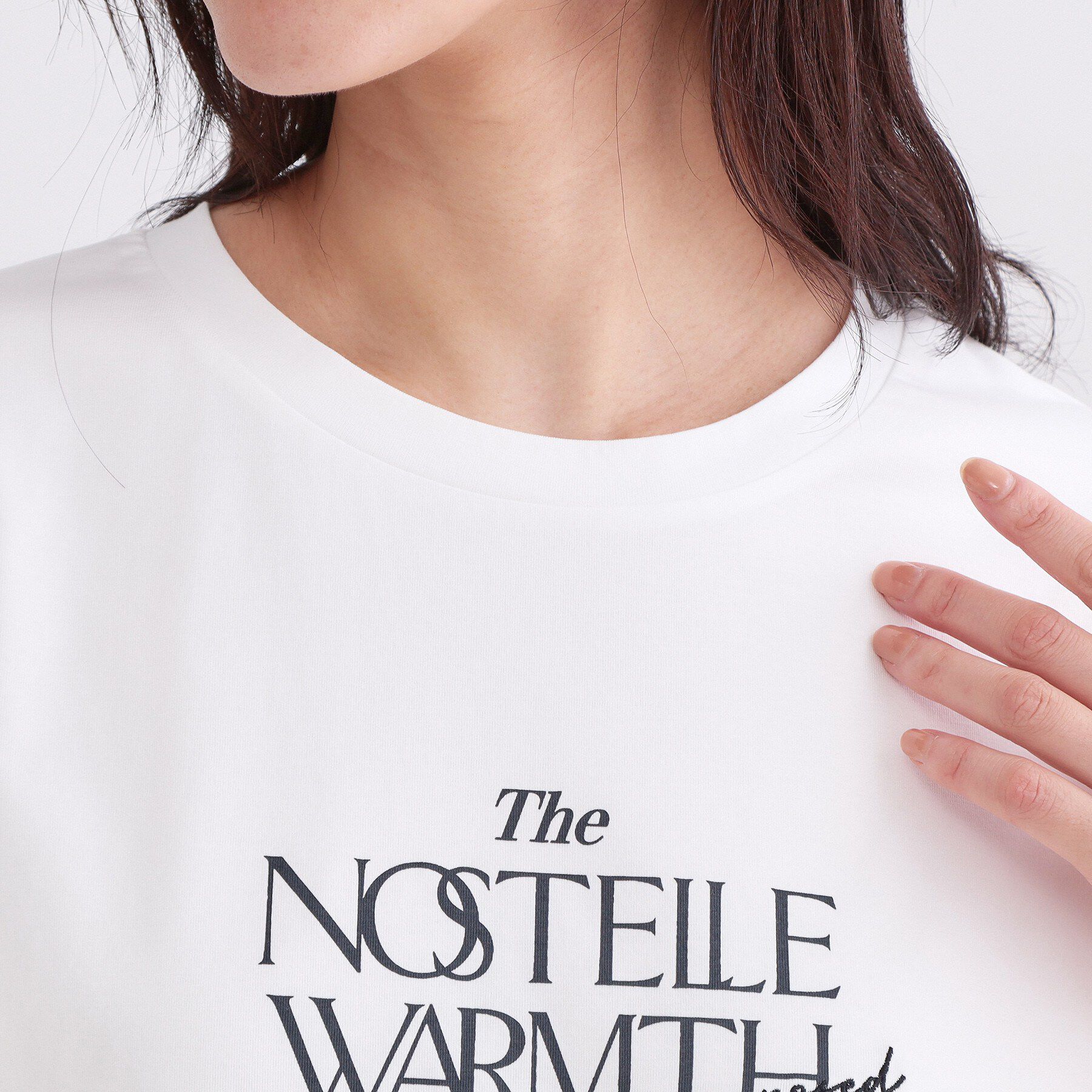 OPAQUE.CLIP「ロゴプリント＆刺繍Tシャツ【洗濯機OK】」|Tシャツ・カットソー|