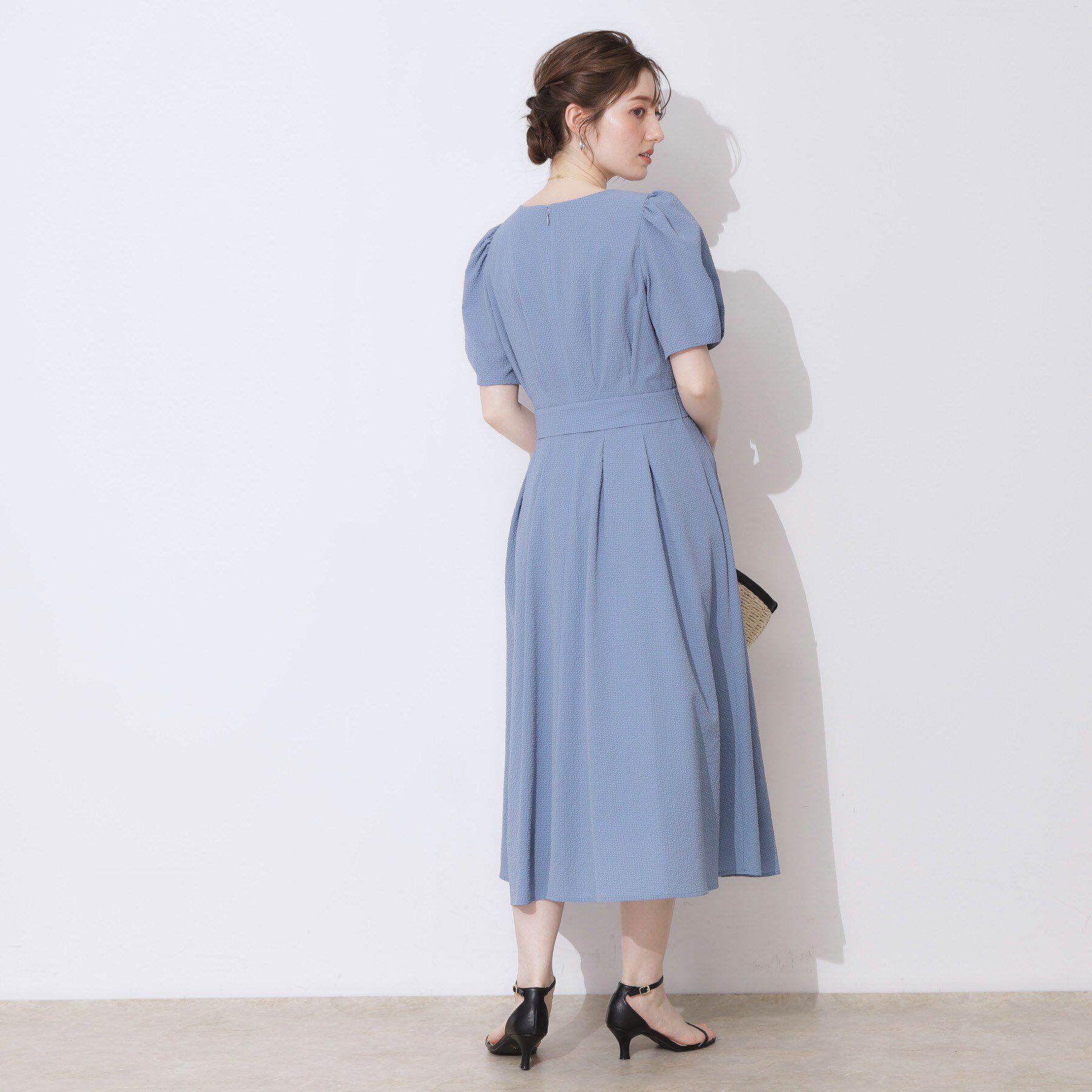 Couture broach「【細見え・キレイめ】サッカータックワンピース」|ワンピース|