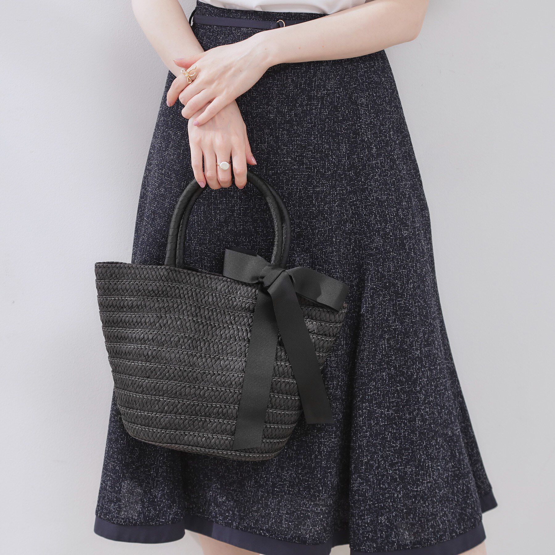 Couture broach「リボンディティールかごトートバッグ」|トートバッグ|