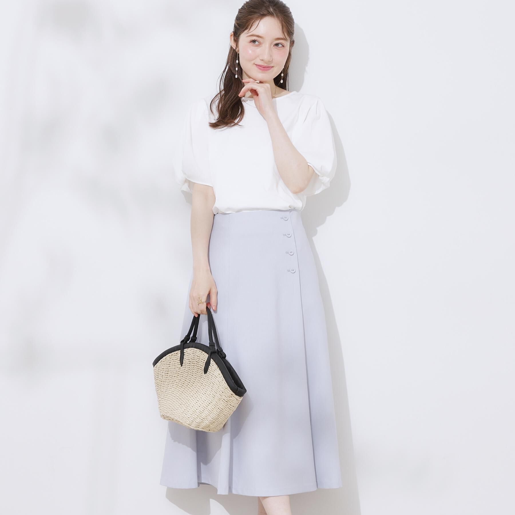 Couture broach「【2WAY・通勤・きれいめ】リネンライク サス付きスカート」|ジャンパースカート|