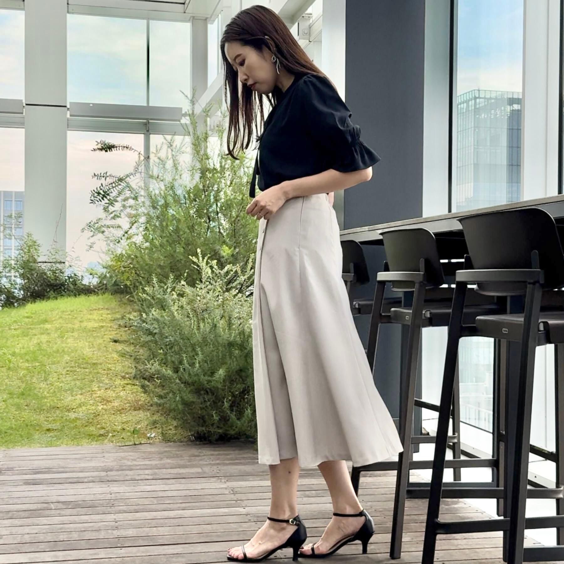 Couture broach「【大人可愛い・5分袖・通勤】デザインタイブラウス」|シャツ・ブラウス|