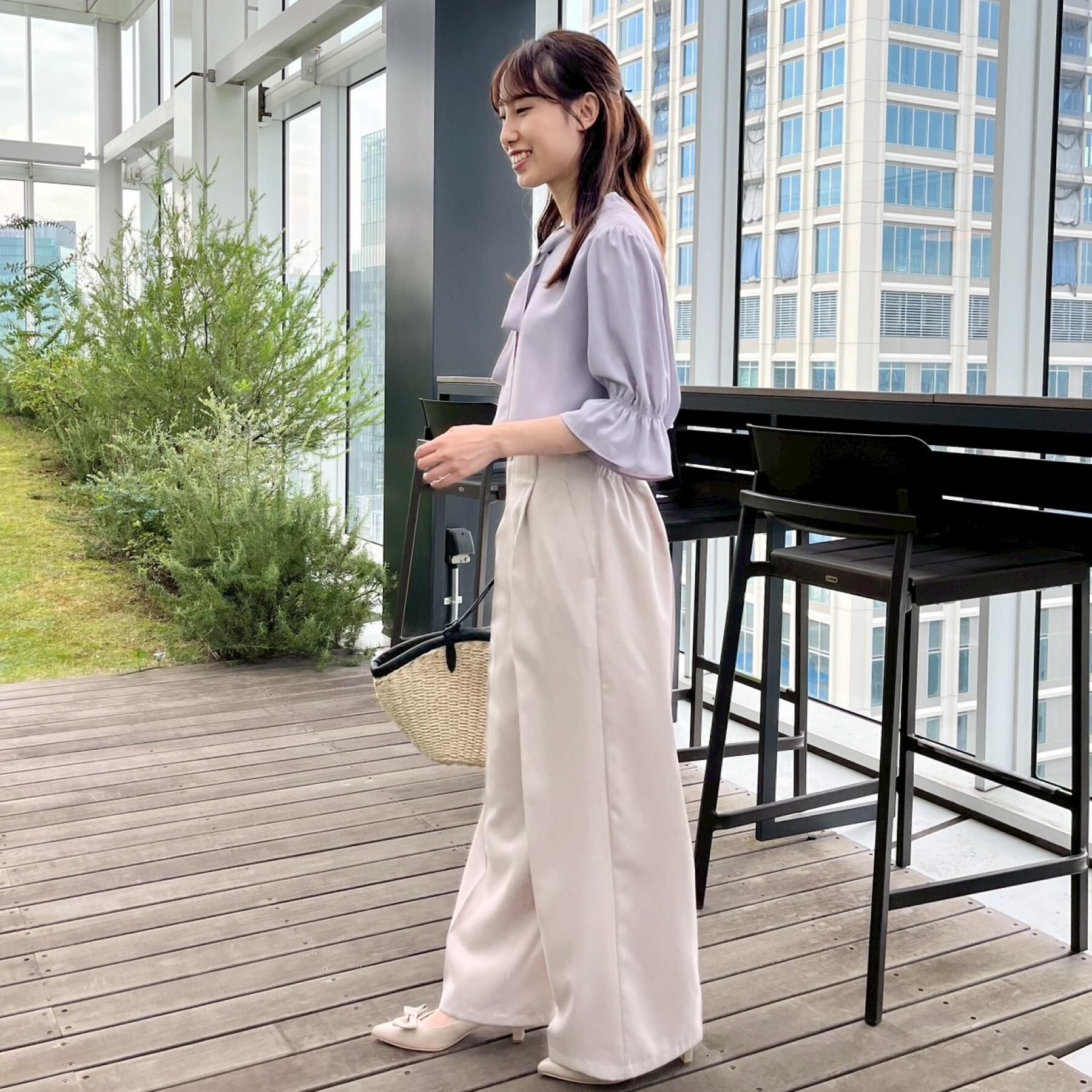 Couture broach「【大人可愛い・5分袖・通勤】デザインタイブラウス」|シャツ・ブラウス|