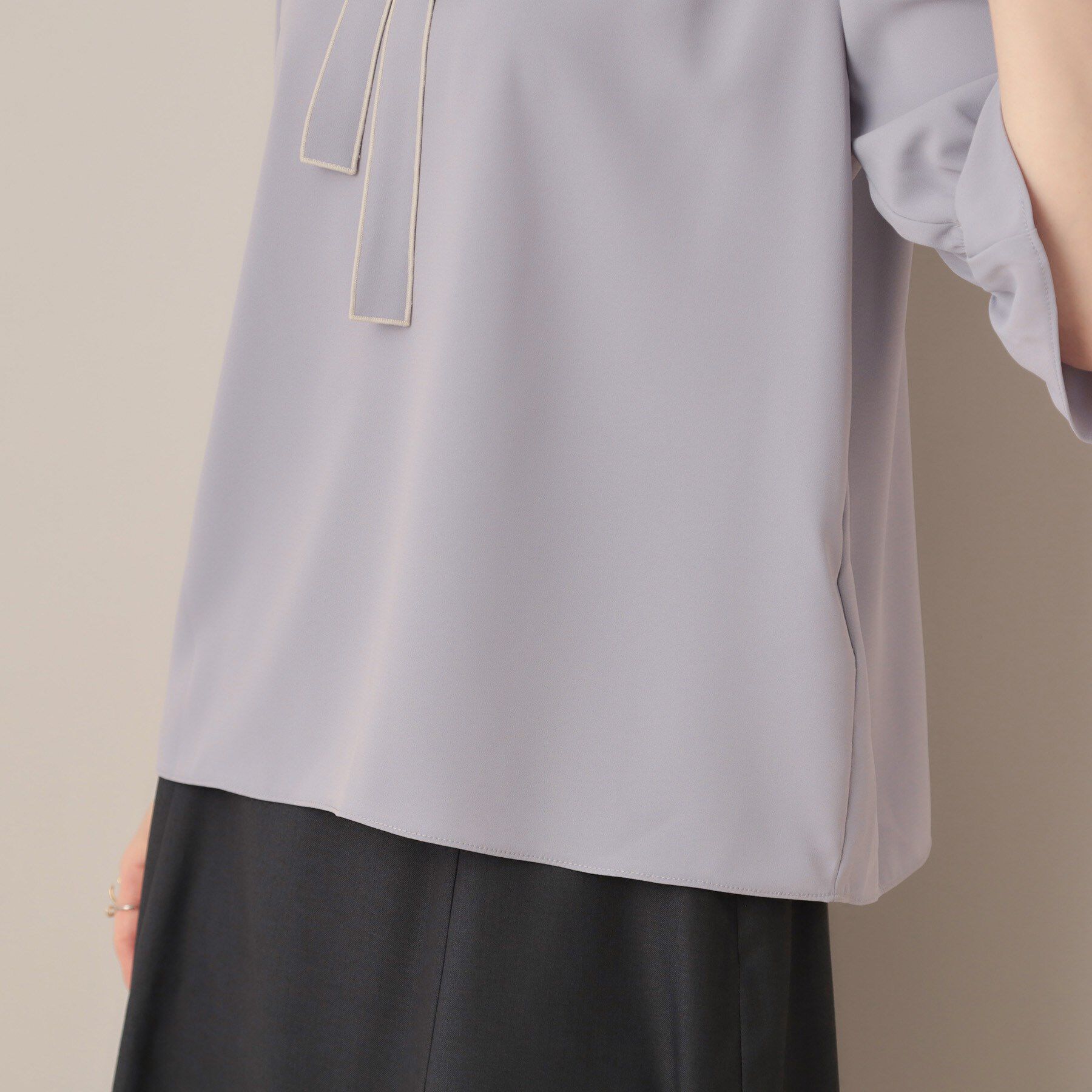 Couture broach「【大人可愛い・5分袖・通勤】デザインタイブラウス」|シャツ・ブラウス|