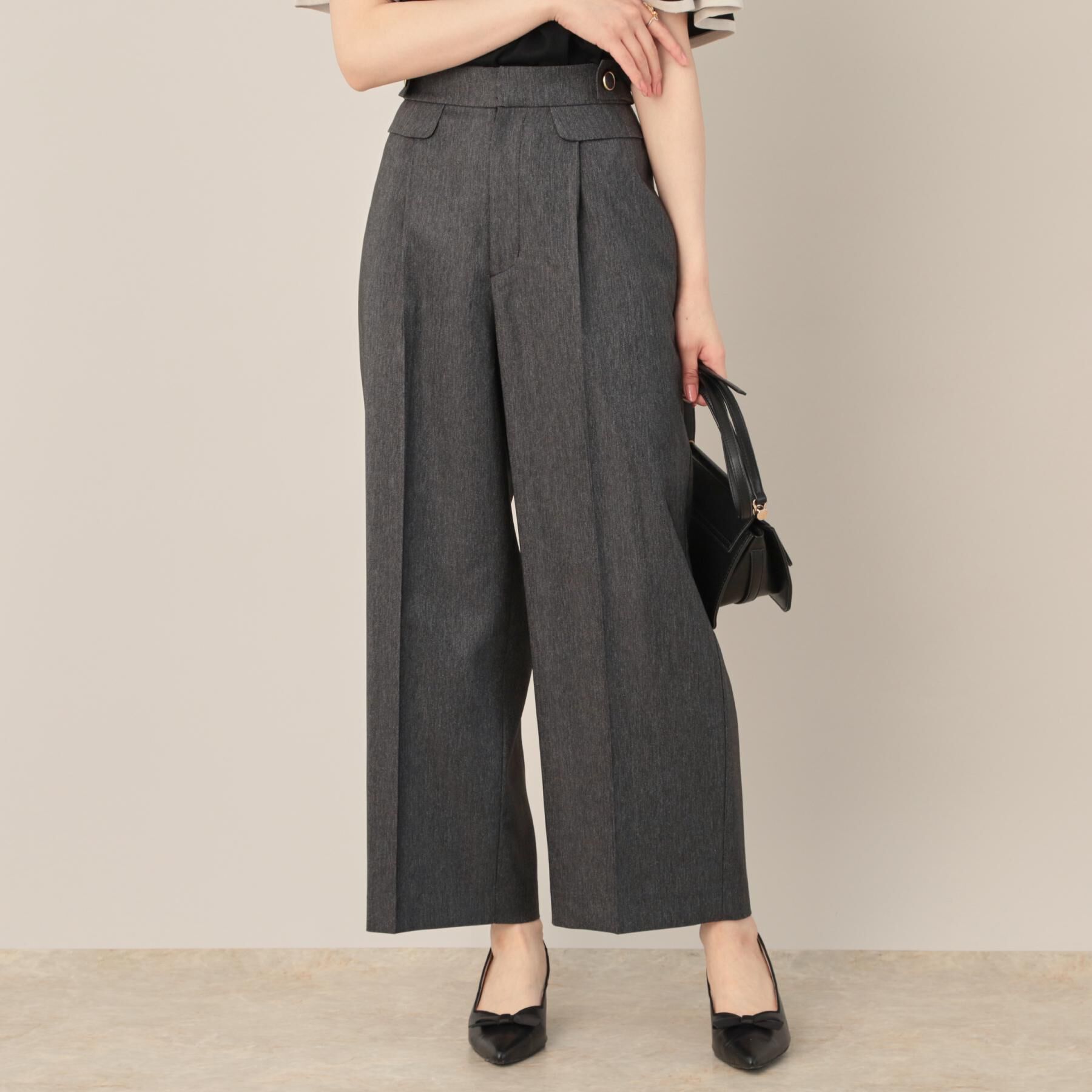 Couture broach「【マシンウォッシャブル・スッキリ見え】デニムライク釦デザインパンツ」|その他|