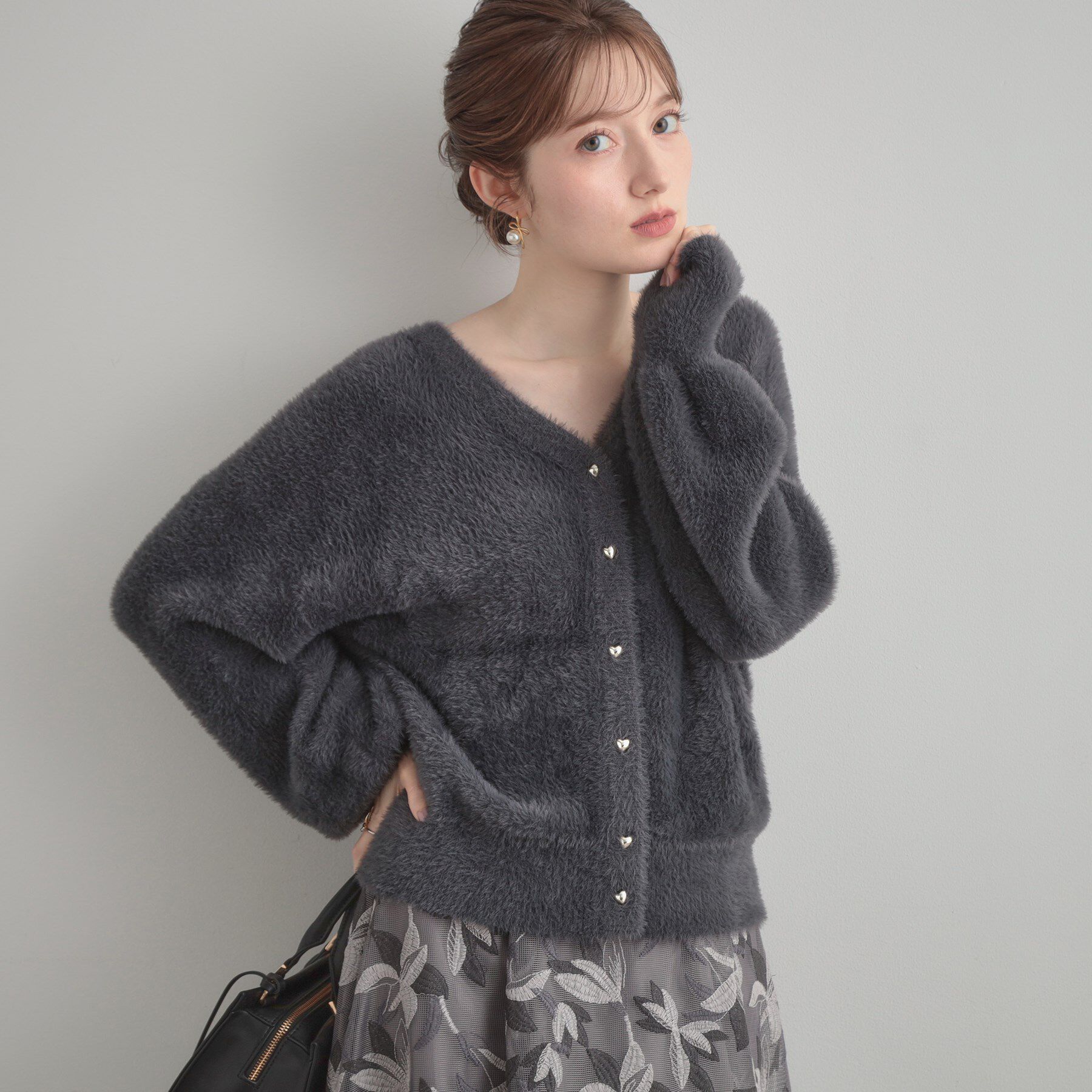 Couture broach「【ふわふわ/前後2WAY】フェザーカーディトップス」|カーディガン|