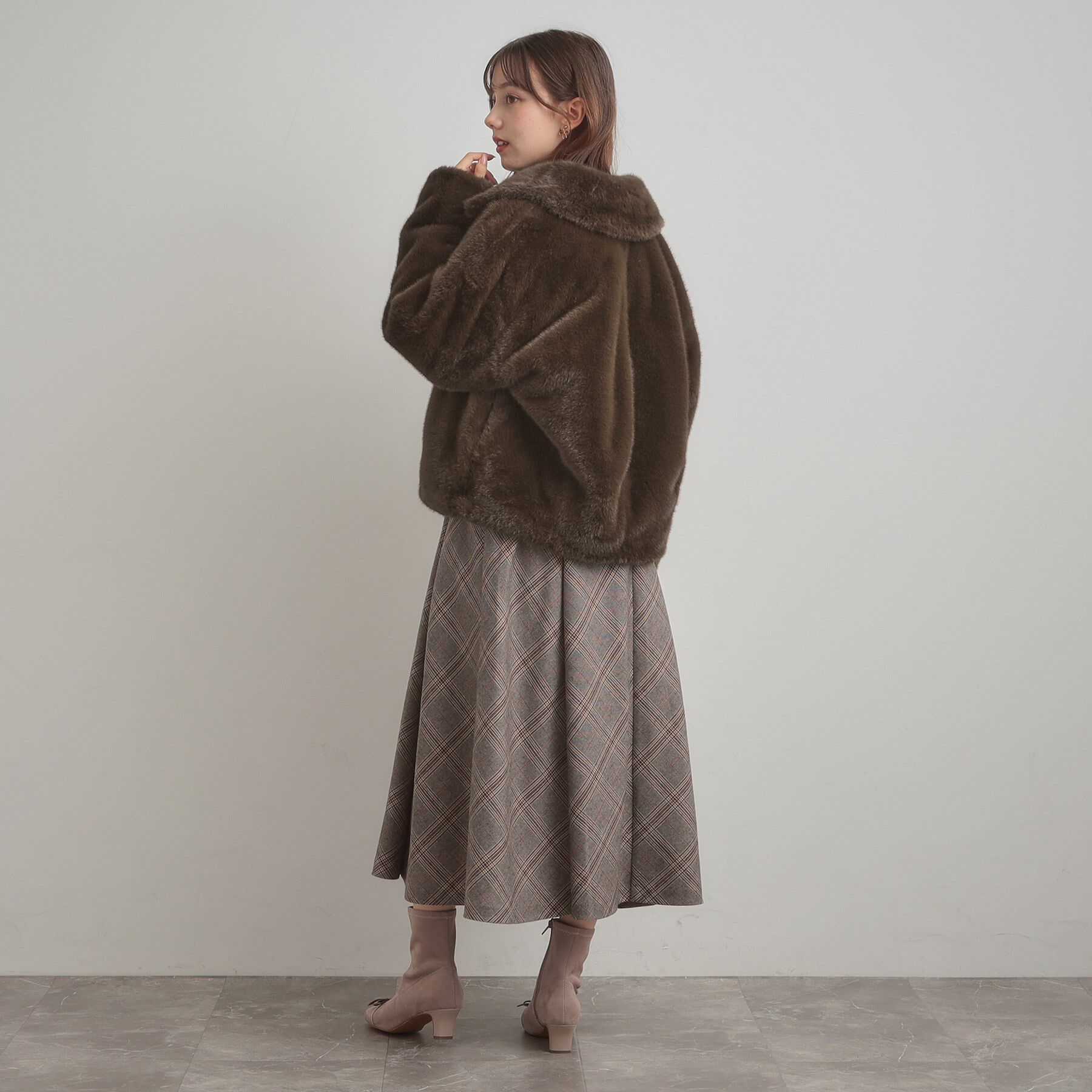 Couture broach「【ふわふわ・上品】ミンクフェイクファーアウター」|ブルゾン・スタジャン|