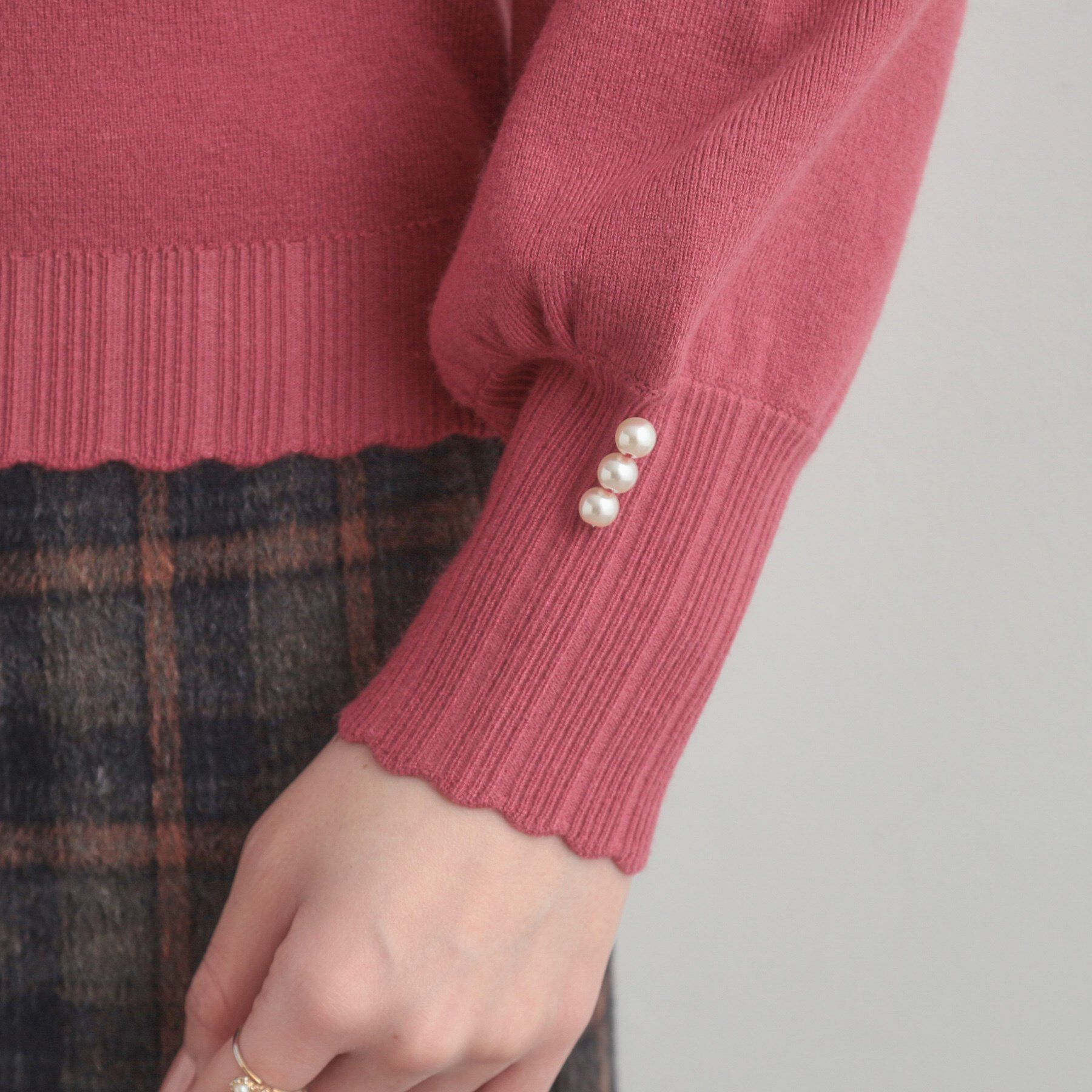 Couture broach「【洗える/スカラデザイン】パフスリーブ ニット」|ニット・セーター|