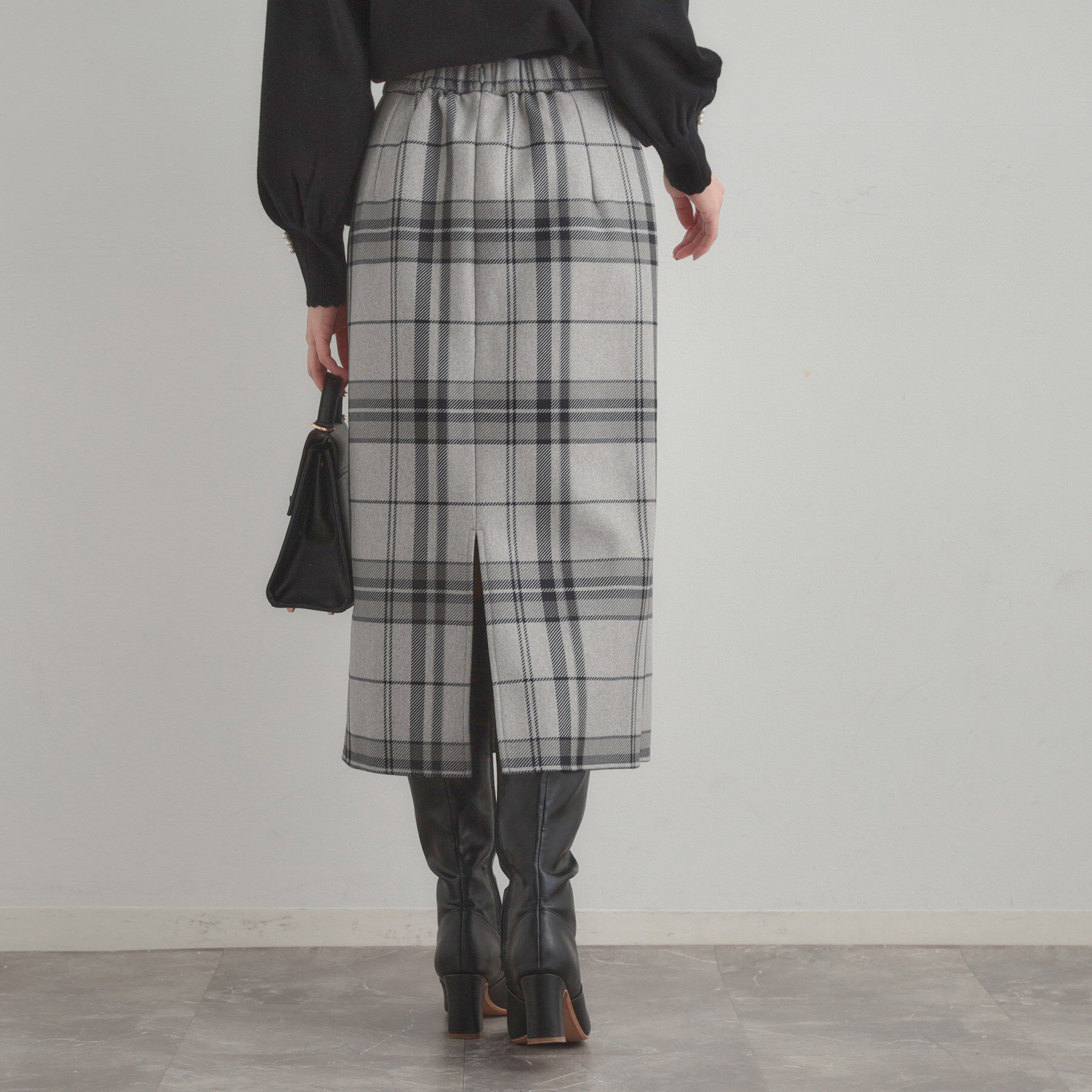 Couture broach「【洗える/微起毛】Iライン チェックスカート」|スカート|