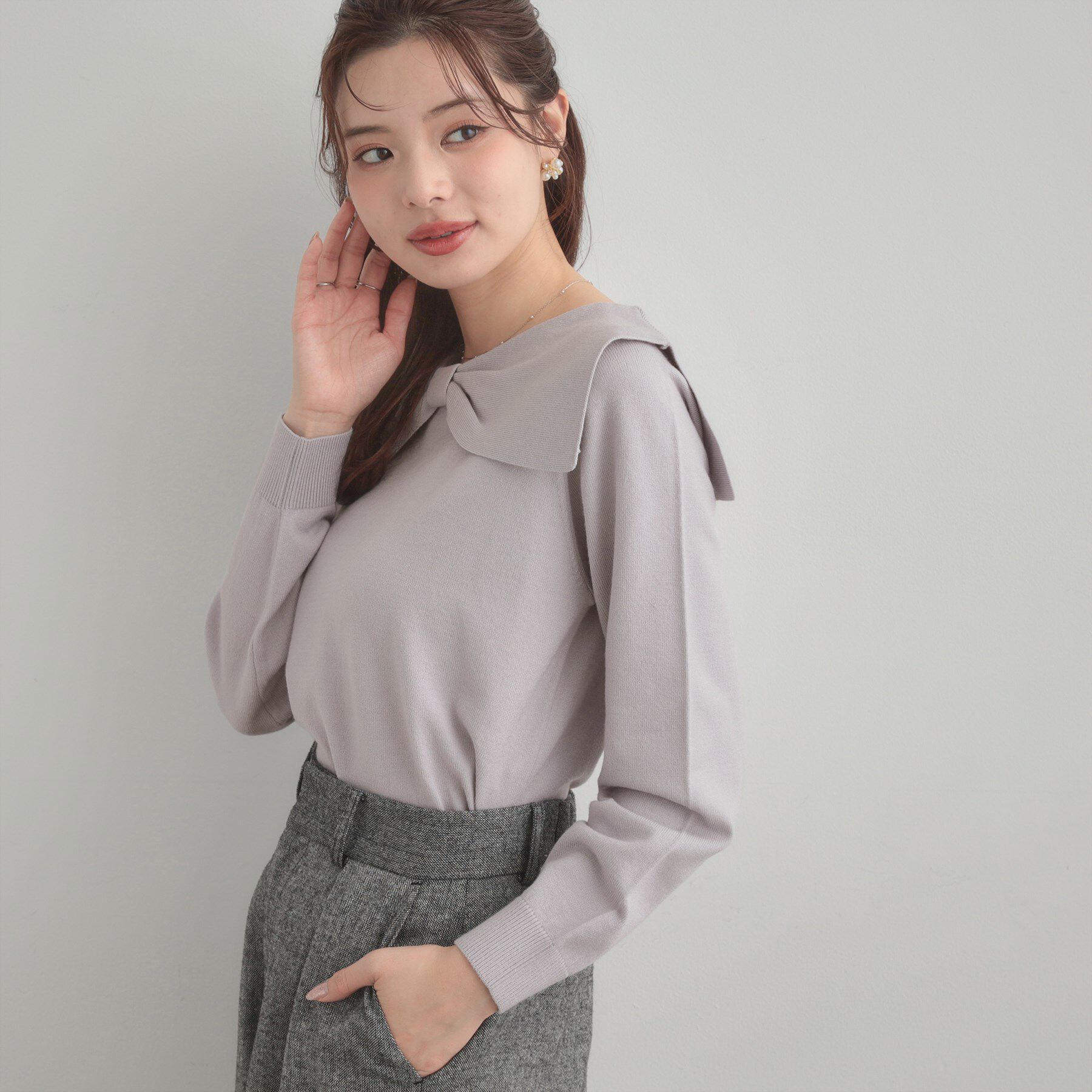 Couture broach「リボンカラーデザインニット」|ニット・セーター|