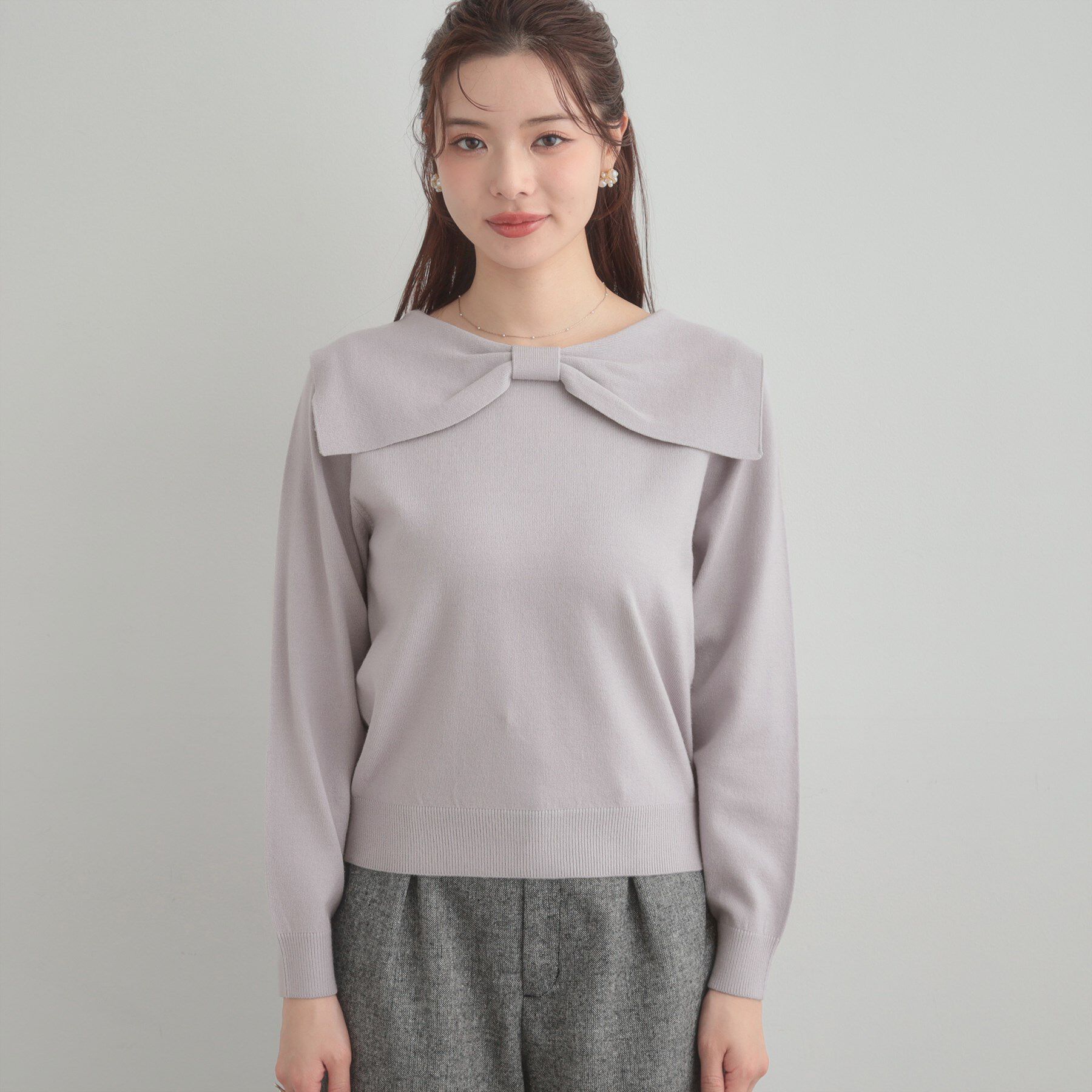 Couture broach「リボンカラーデザインニット」|ニット・セーター|