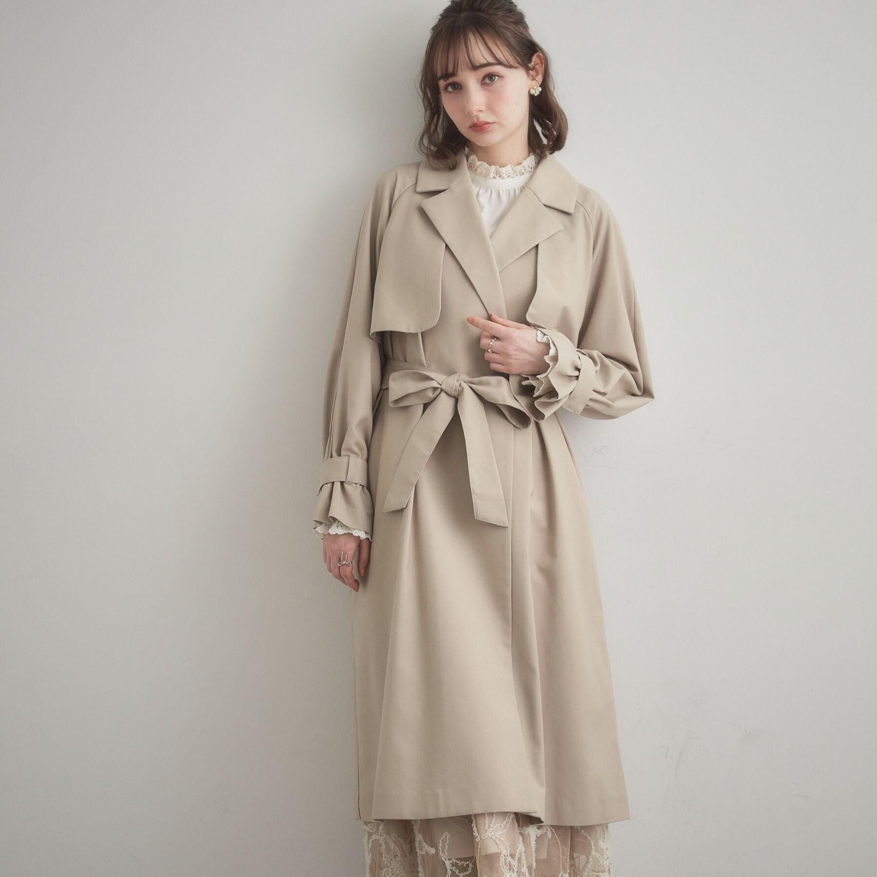 Couture broach「【撥水・ハレの日・通勤】ロングトレンチコート」|トレンチコート|