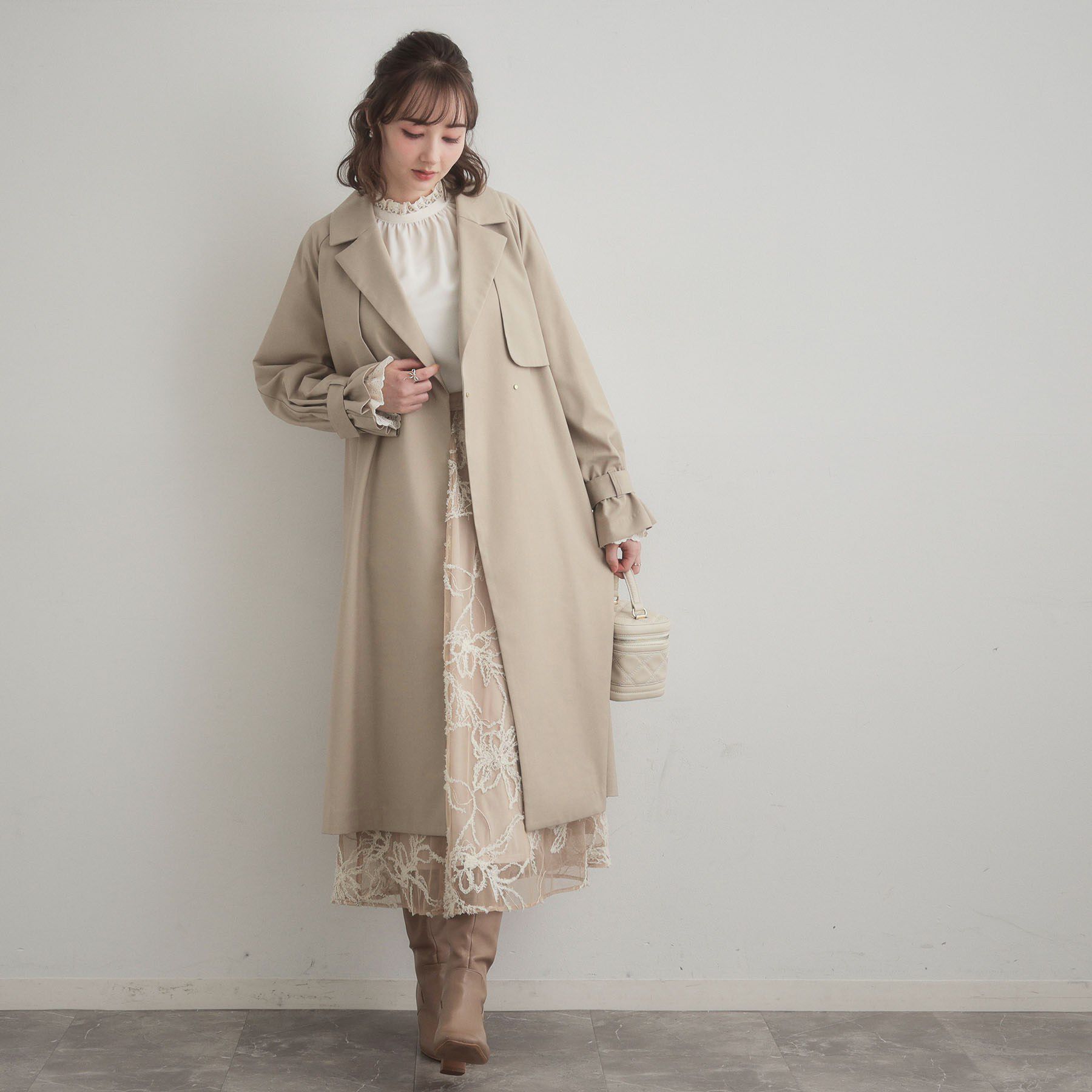 Couture broach「【撥水・ハレの日・通勤】ロングトレンチコート」|トレンチコート|