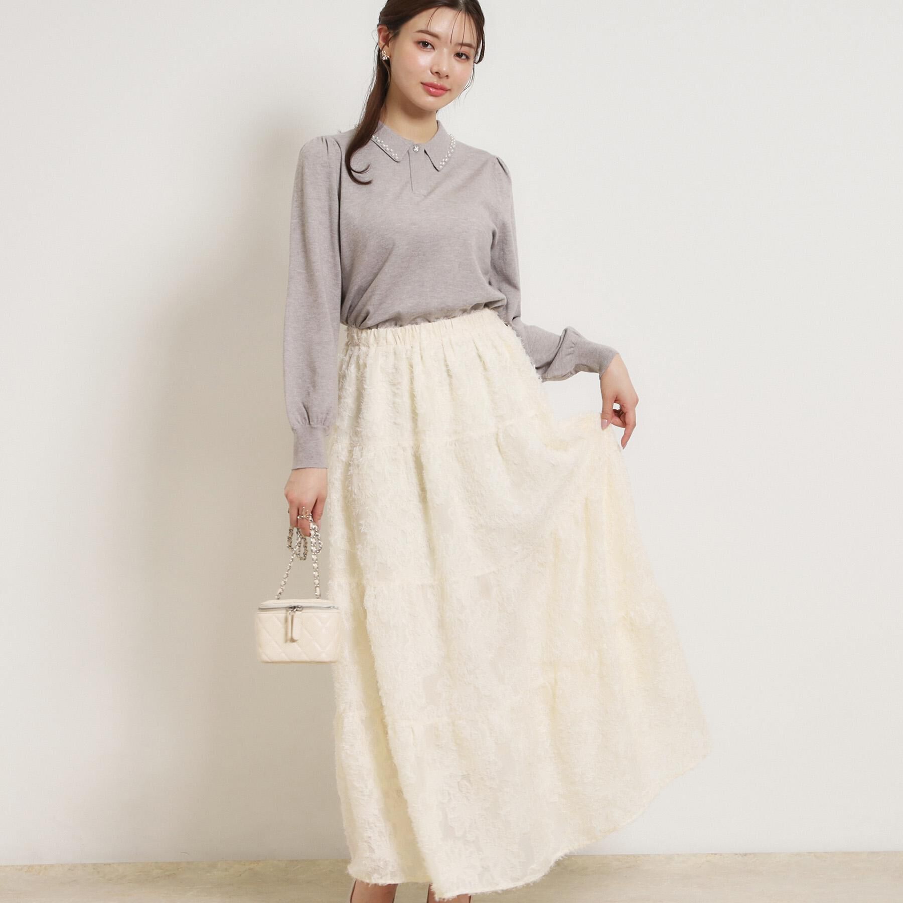 Couture broach「【洗える・着映え】パール調衿ニット」|ニット・セーター|