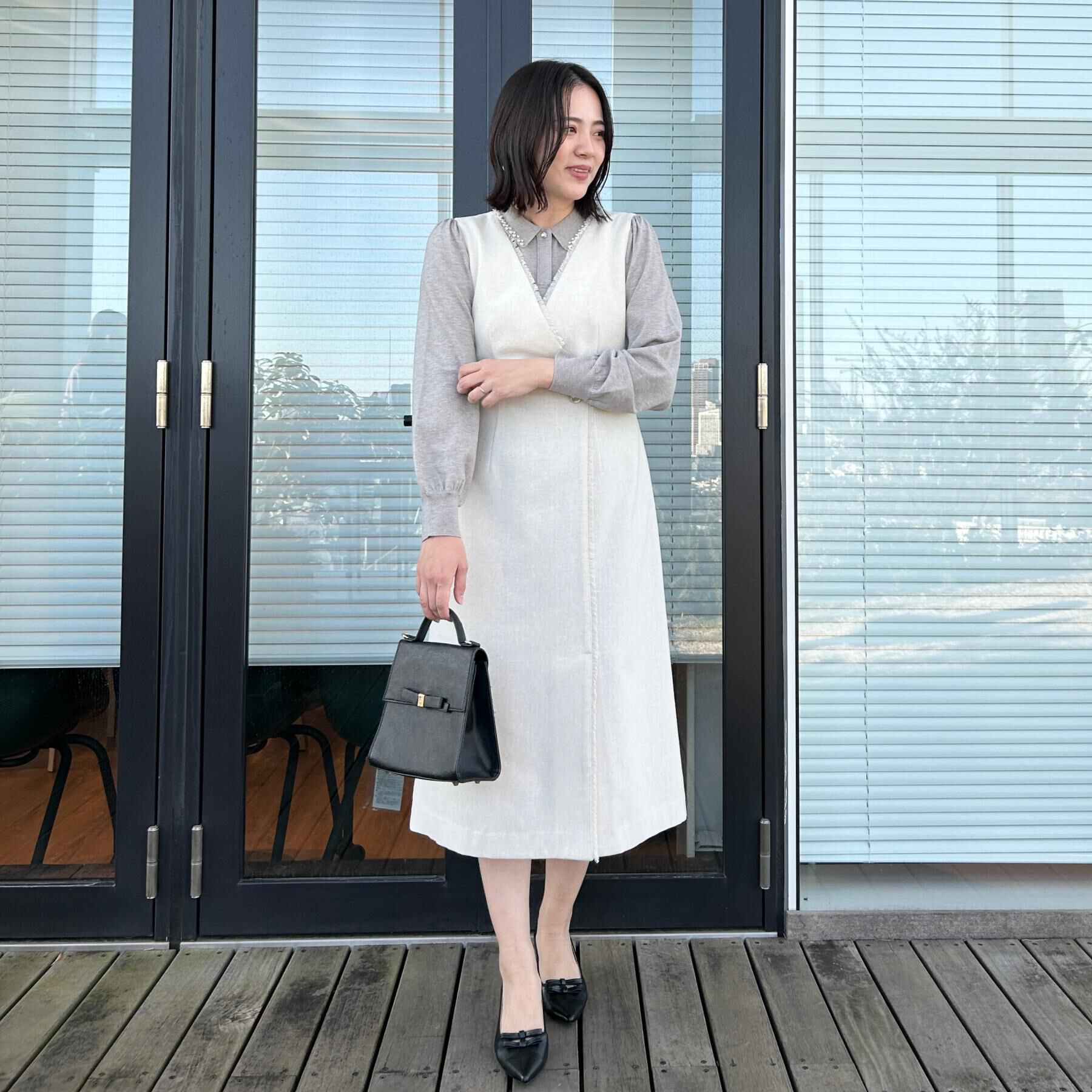 Couture broach「【洗える・着映え】パール調衿ニット」|ニット・セーター|