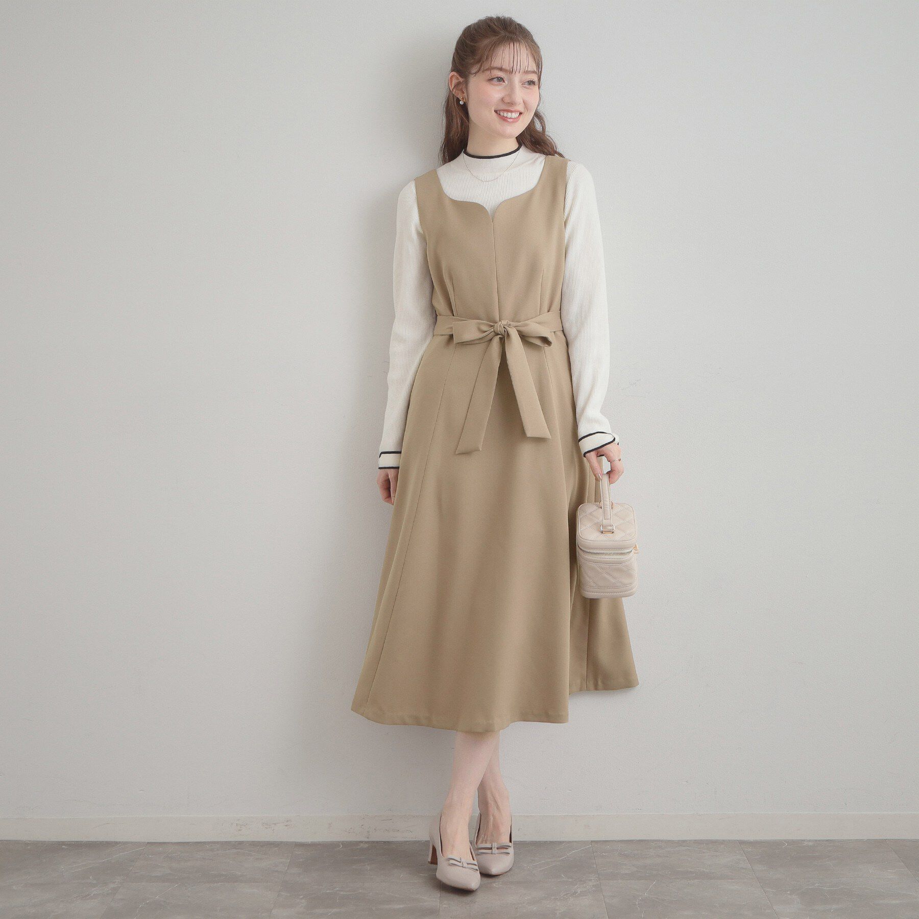 Couture broach「【洗える・ハレの日・通勤】ハートネック フレアージャンスカ」|ワンピース|