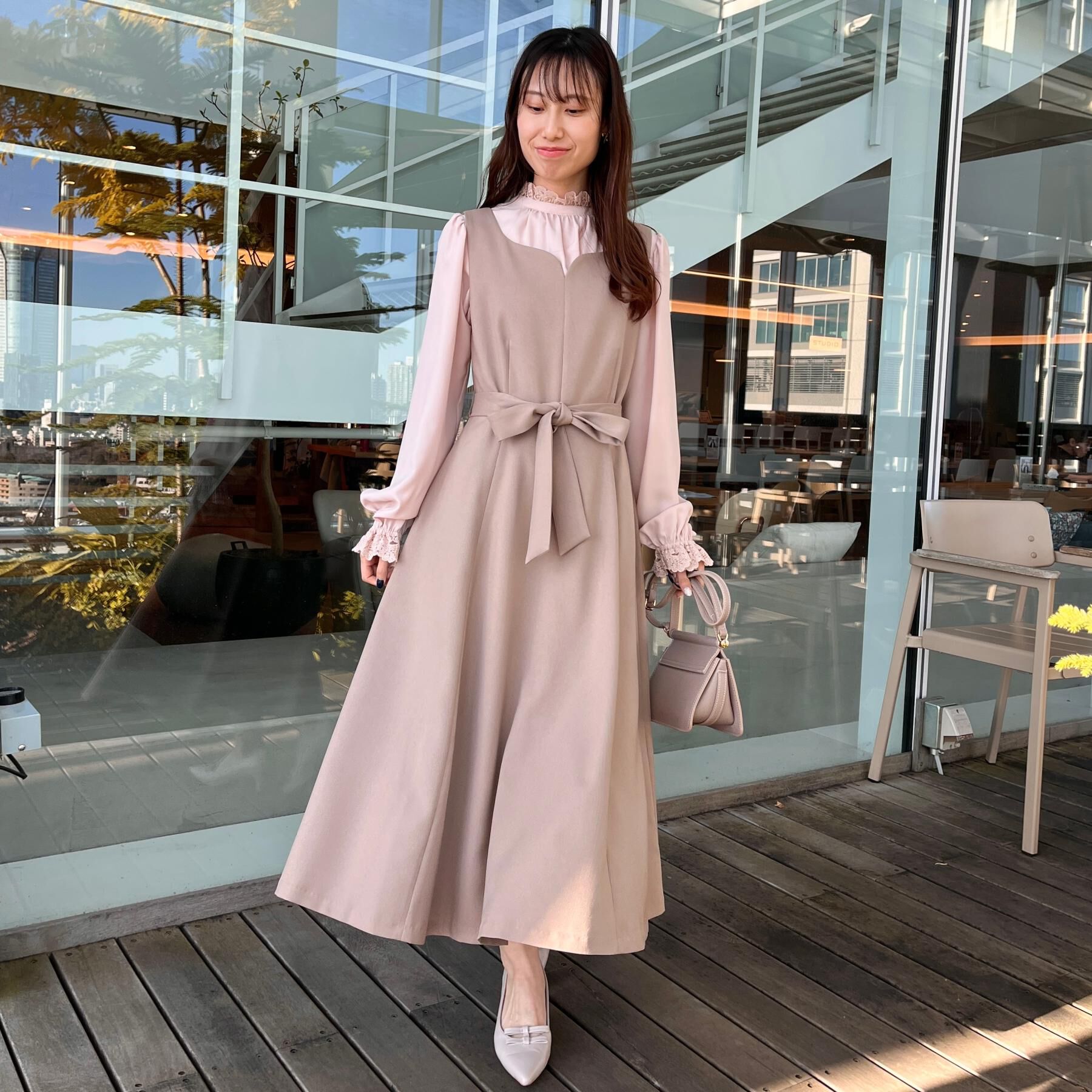 Couture broach「【洗える・ハレの日・通勤】ハートネック フレアージャンスカ」|ワンピース|