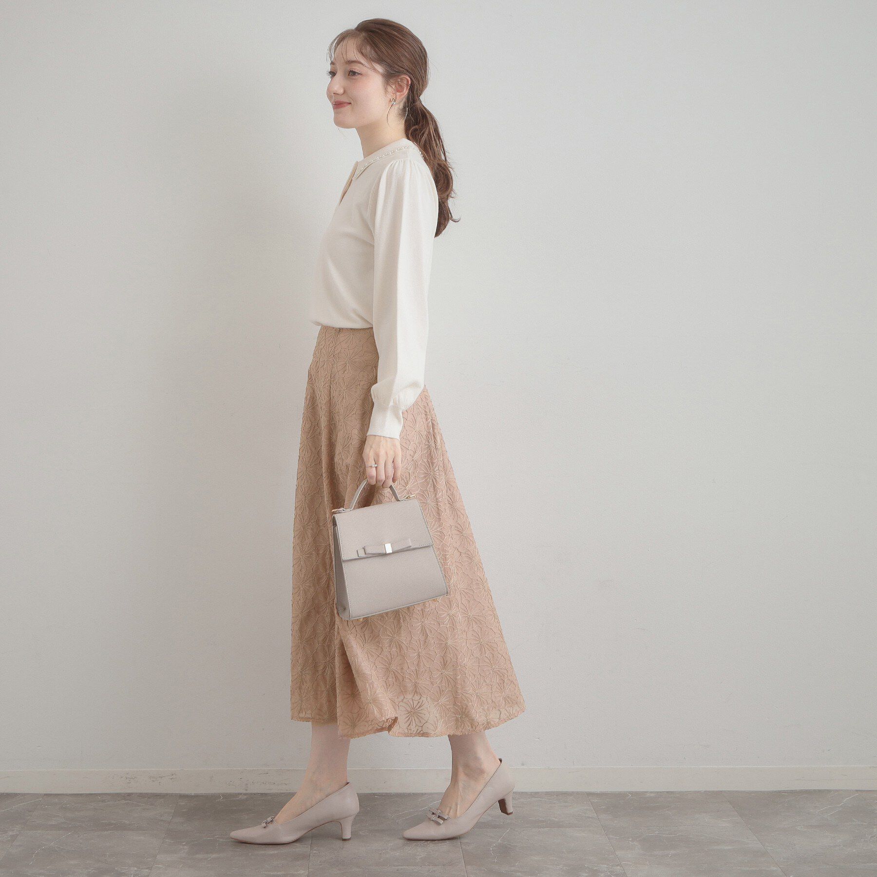 Couture broach「【洗える・着映え・通勤】フラワーエンブロスカート」|スカート|