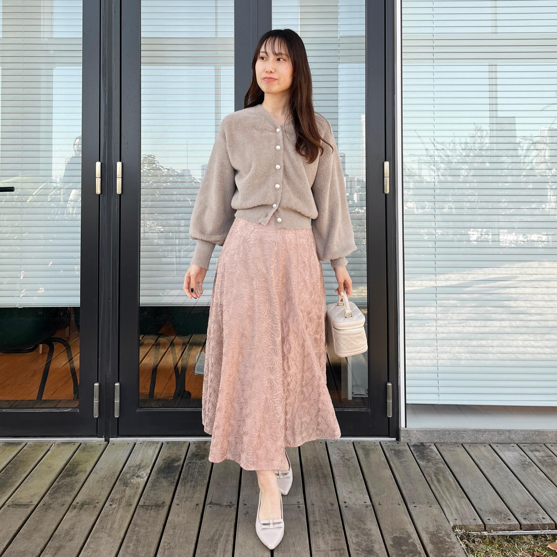 Couture broach「【洗える・着映え・通勤】フラワーエンブロスカート」|スカート|