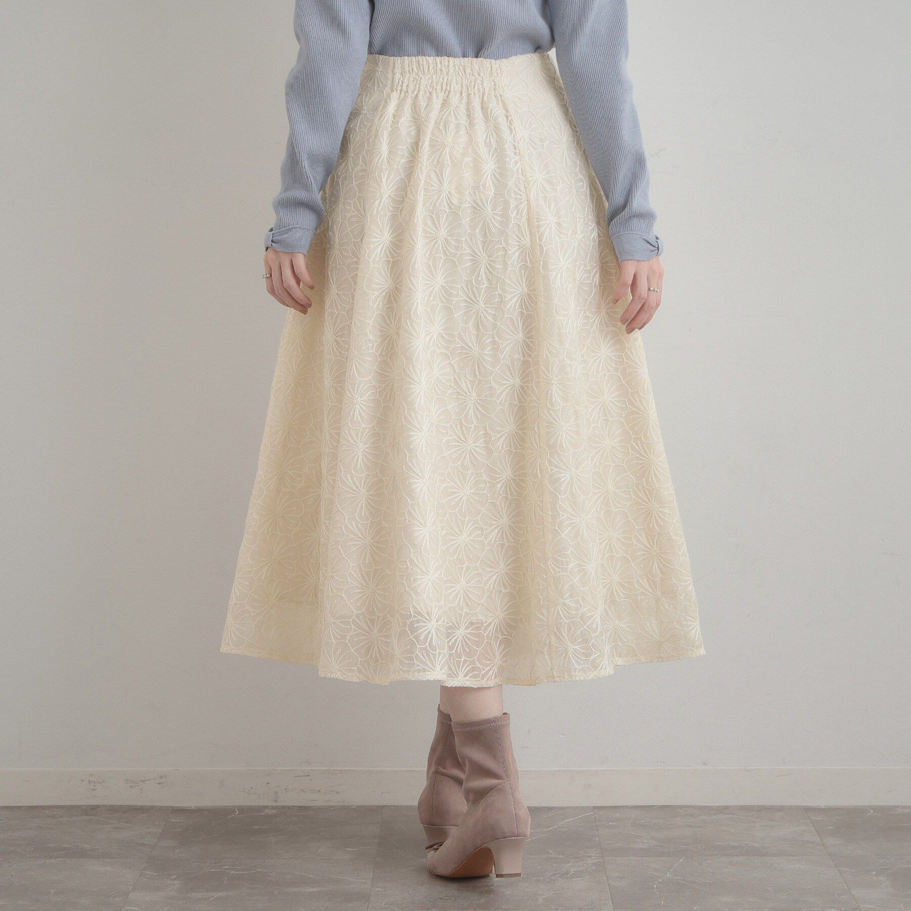 Couture broach「【洗える・着映え・通勤】フラワーエンブロスカート」|スカート|