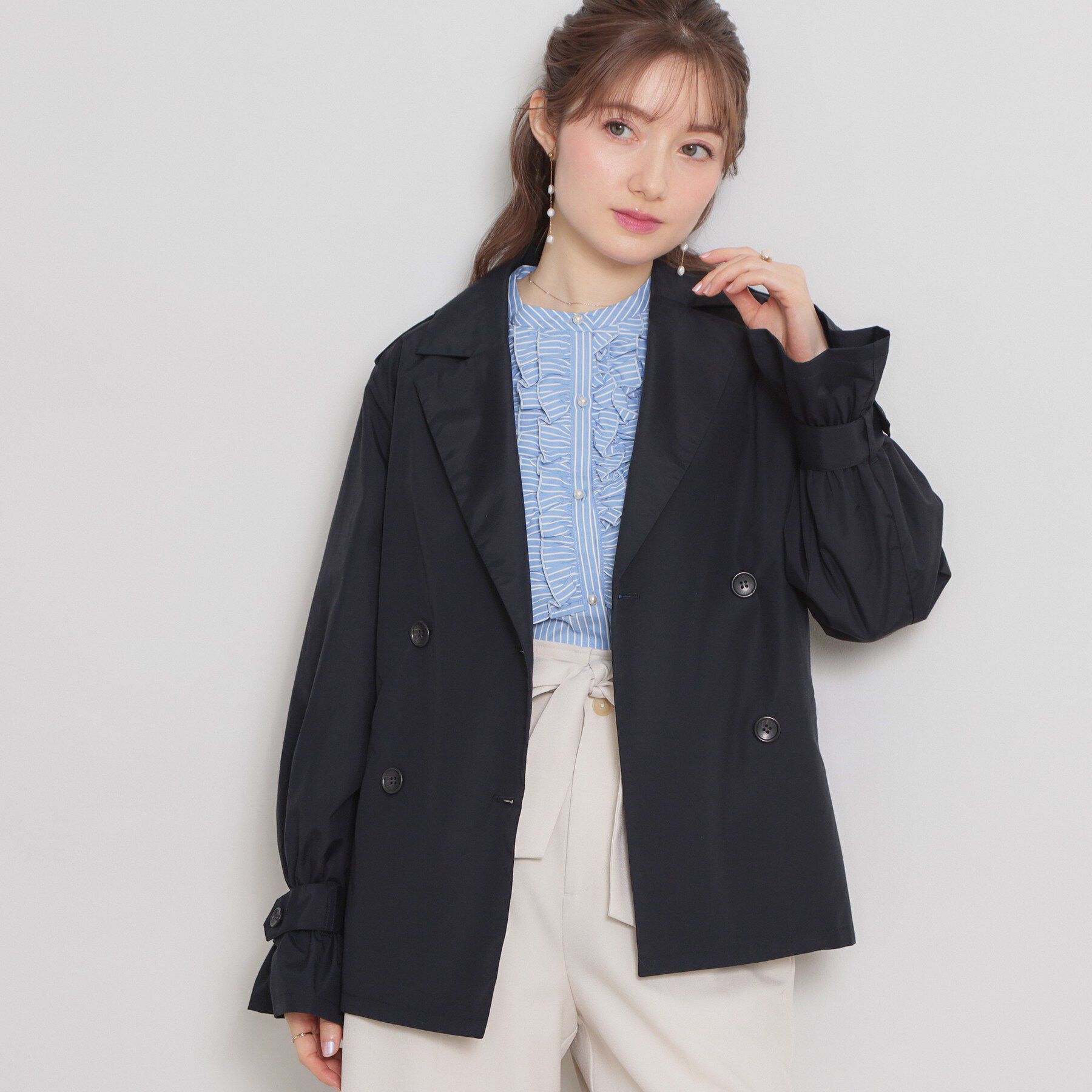 Couture broach「【撥水・洗える】ハーフ トレンチコート」|トレンチコート|