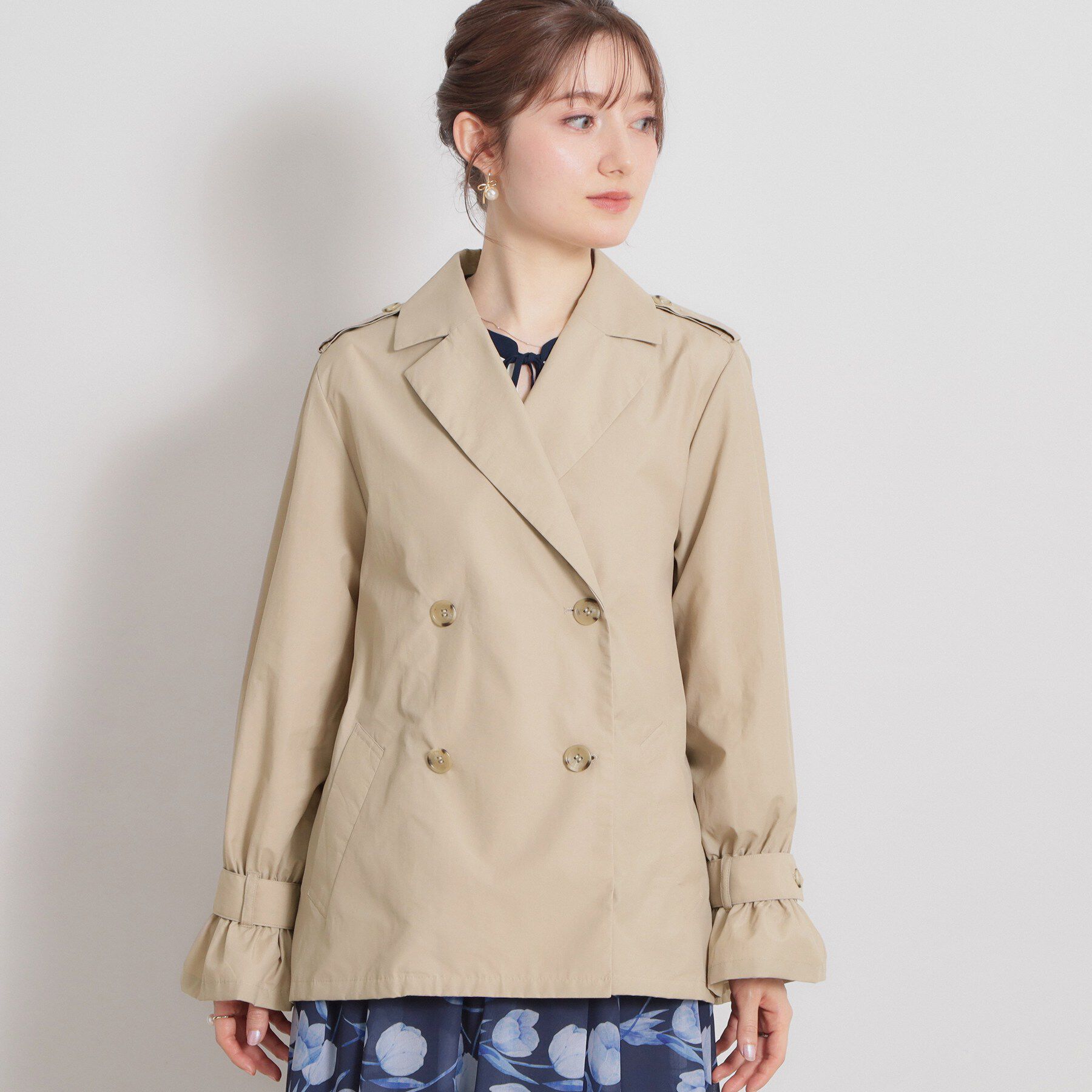 Couture broach「【撥水・洗える】ハーフ トレンチコート」|トレンチコート|