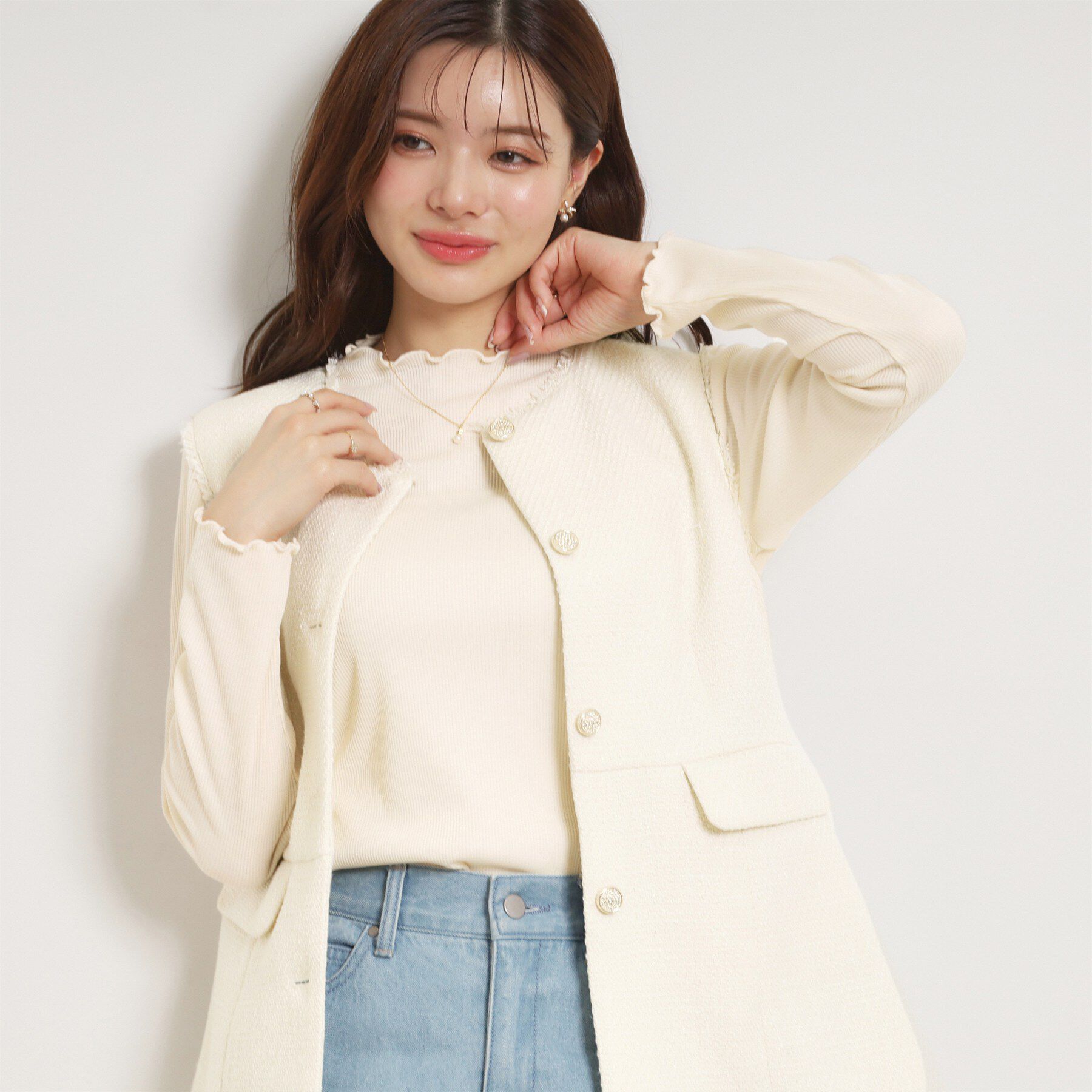 Couture broach「カルゼスラブツイードジレ」|ベスト・ジレ|