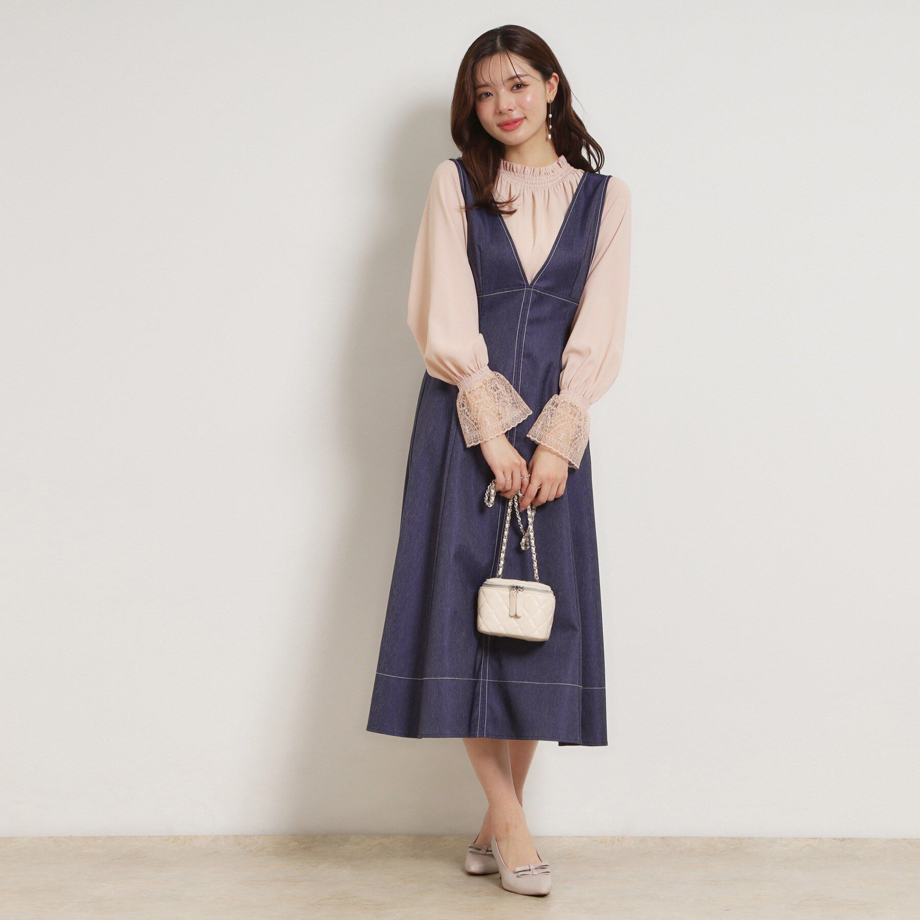 Couture broach「【通勤・着映え】レースカフス ピコシャーリング バックリボンブラウス」|シャツ・ブラウス|