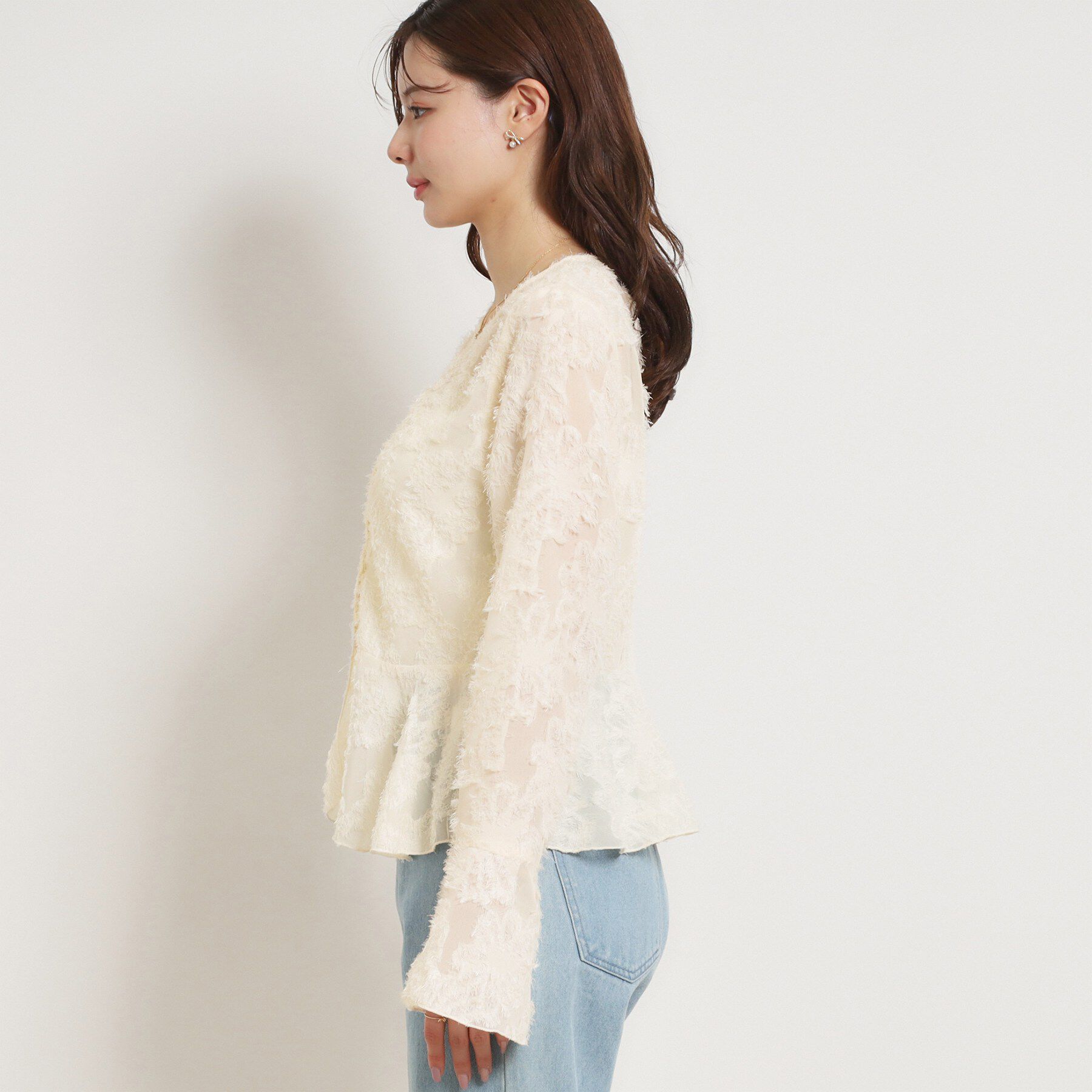 Couture broach「ペプラムフラワーモチーフブラウス」|シャツ・ブラウス|