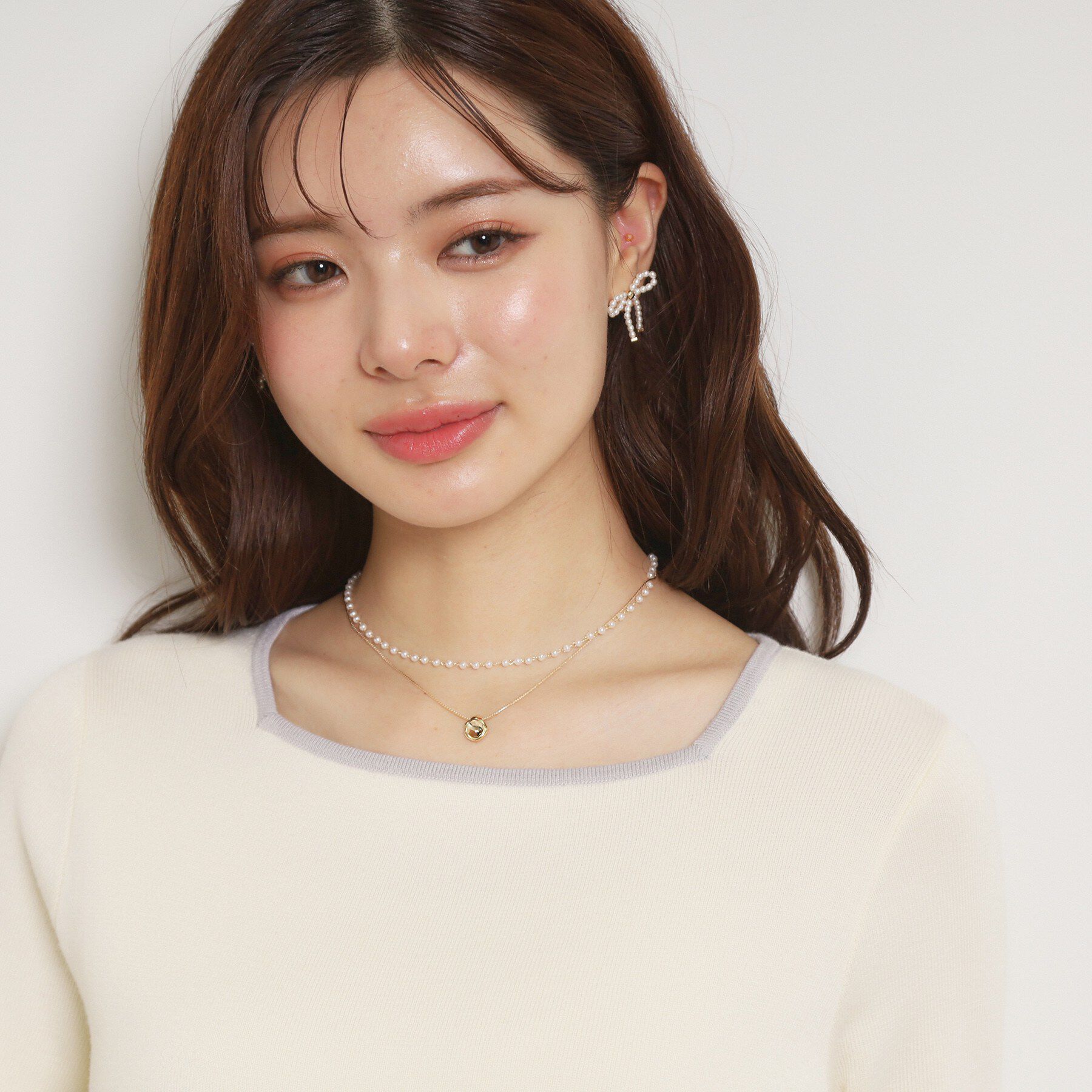 Couture broach「レイヤードパール調ネックレス」|ネックレス|