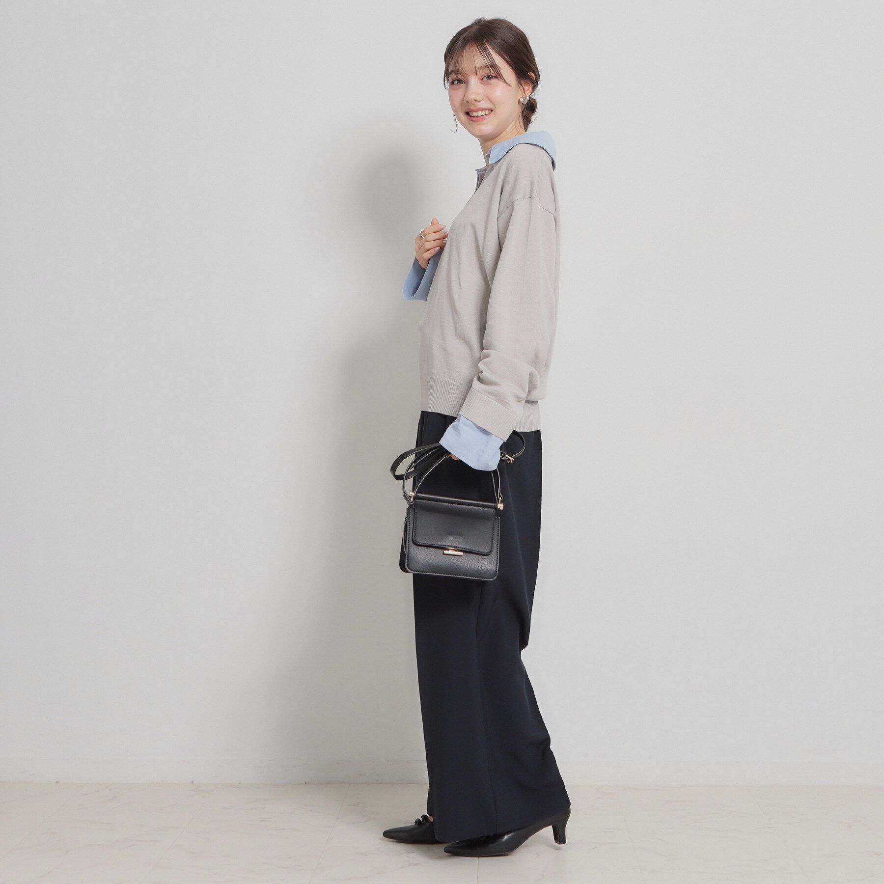 Couture broach「【洗える・S-LL】細リボンデザイン タックワイドパンツ」|その他|