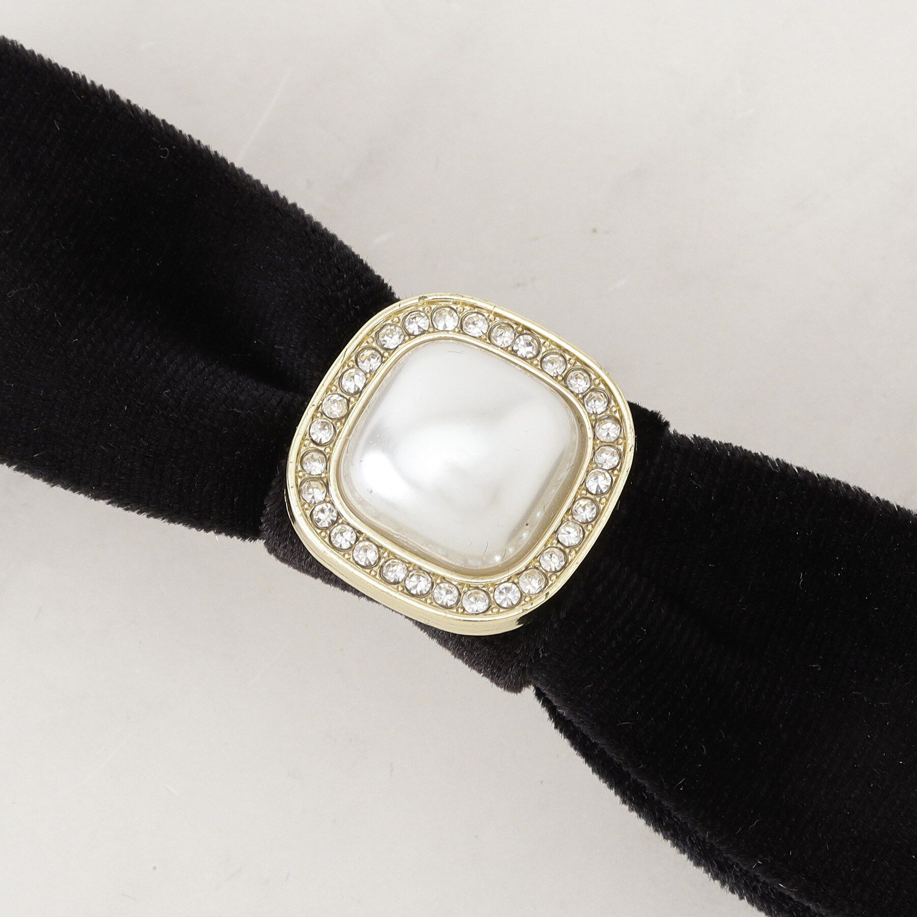 Couture broach「ベロアリボンパール調バレッタ」|その他|