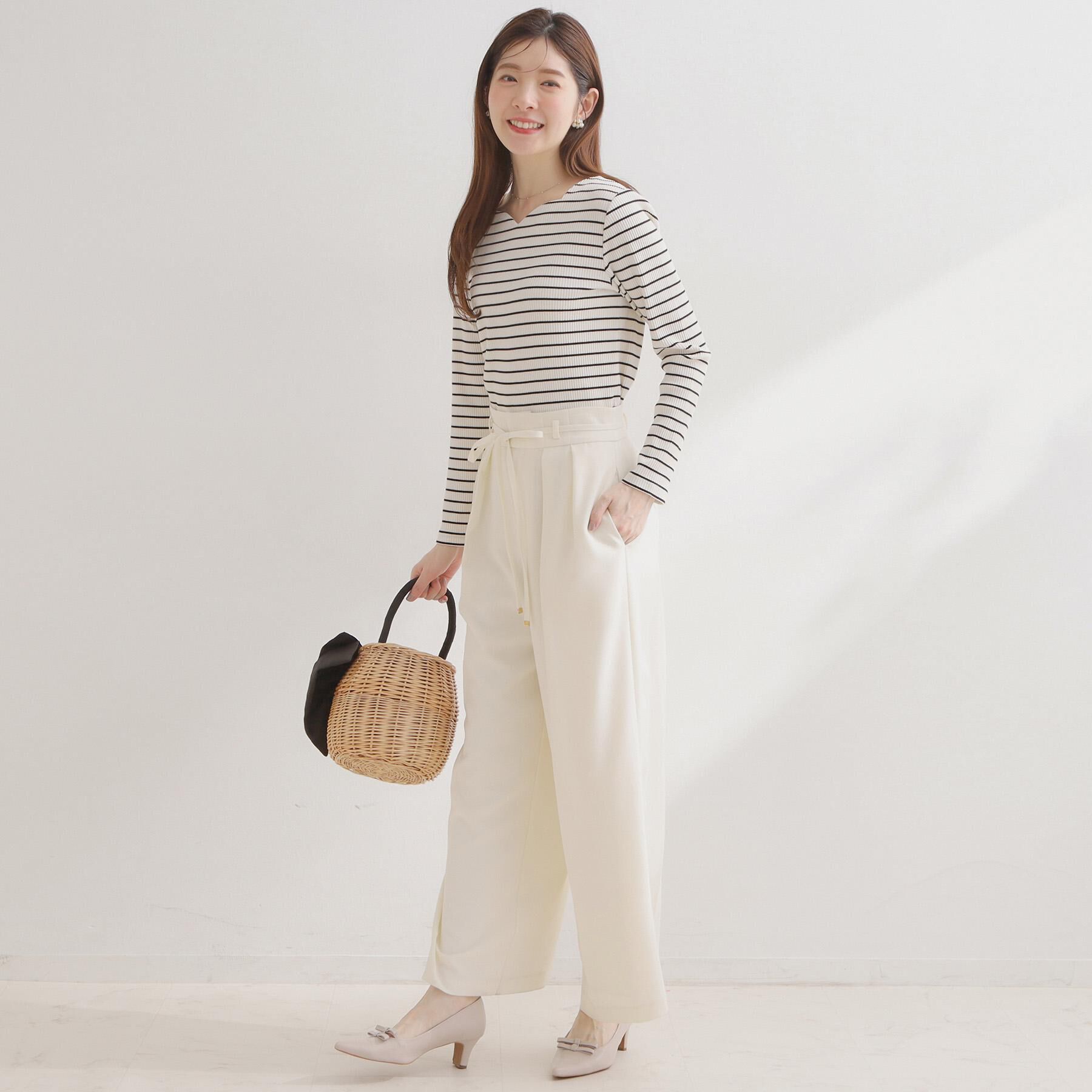 Couture broach「【洗える】ハートネック テレコプルオーバー」|Tシャツ・カットソー|