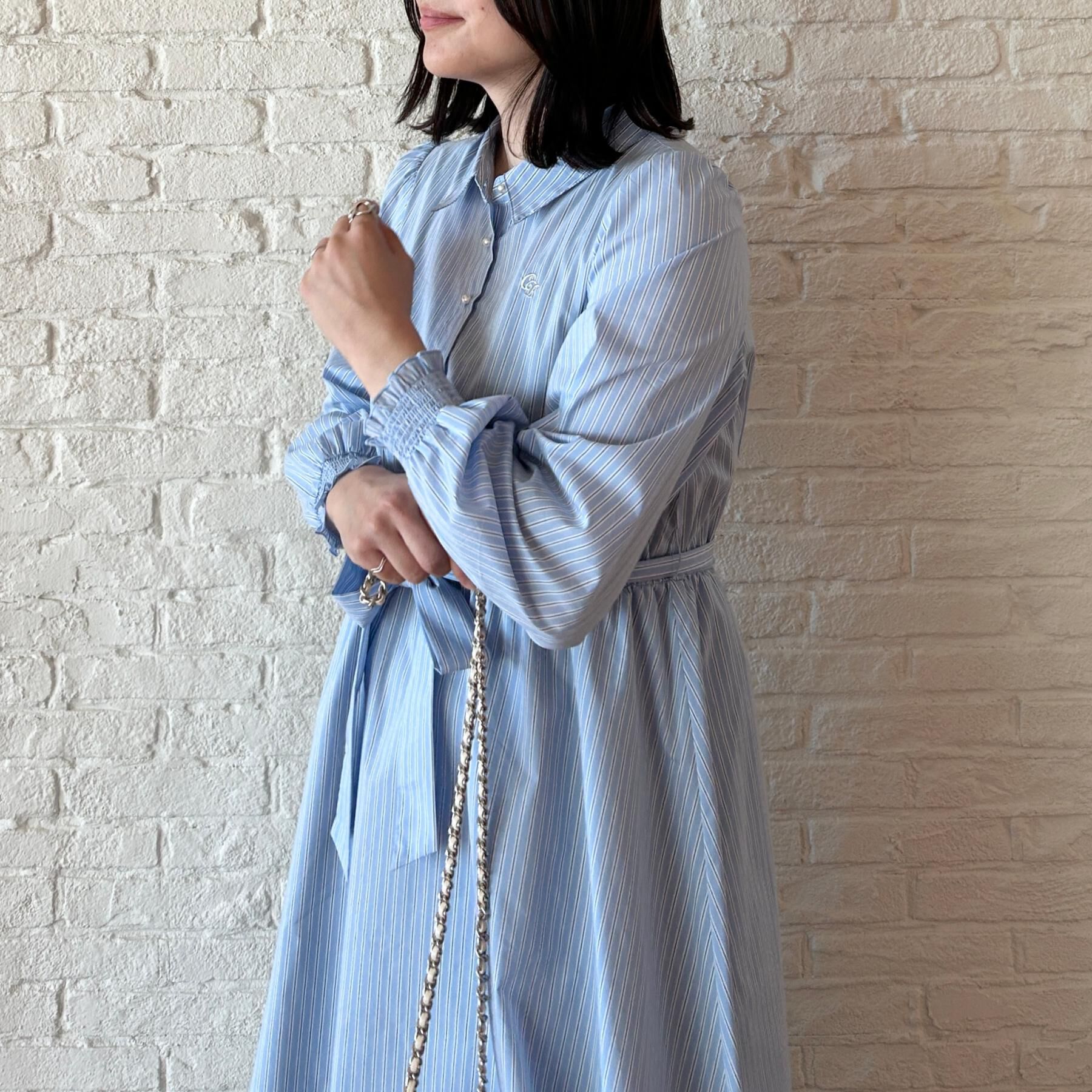 Couture broach「【洗える】ロゴエンブロ シャツワンピース」|ワンピース|