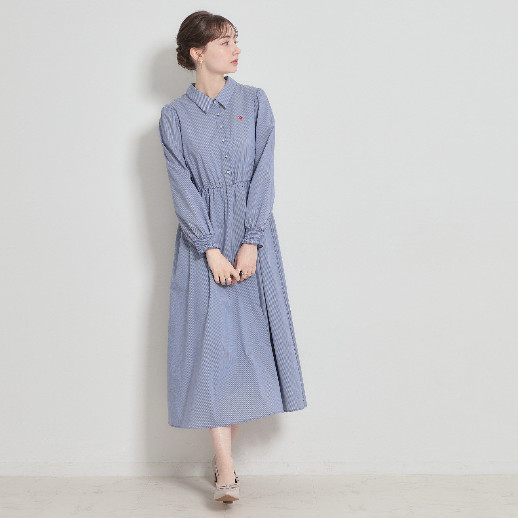 Couture broach「【洗える】ロゴエンブロ シャツワンピース」|ワンピース|