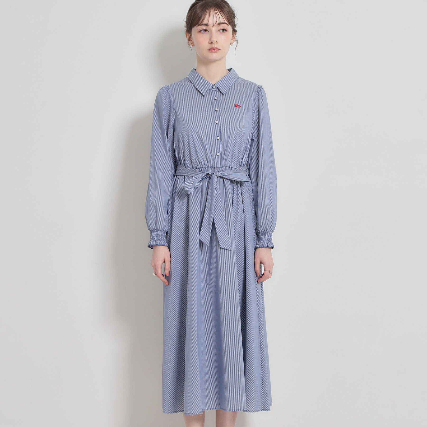 Couture broach「【洗える】ロゴエンブロ シャツワンピース」|ワンピース|