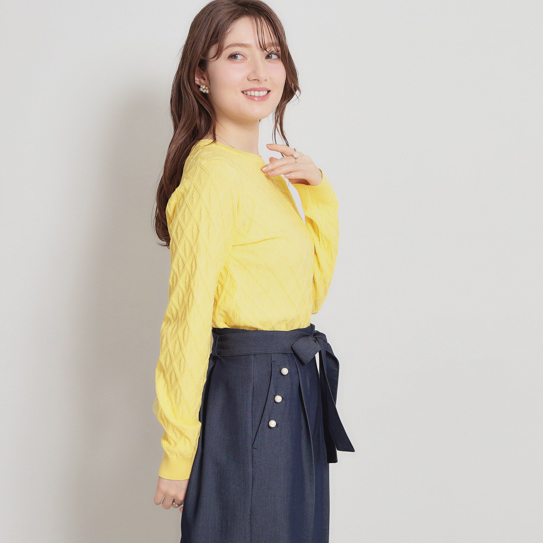 Couture broach「【アンサンブル可】ダイヤ柄ニット」|ニット・セーター|