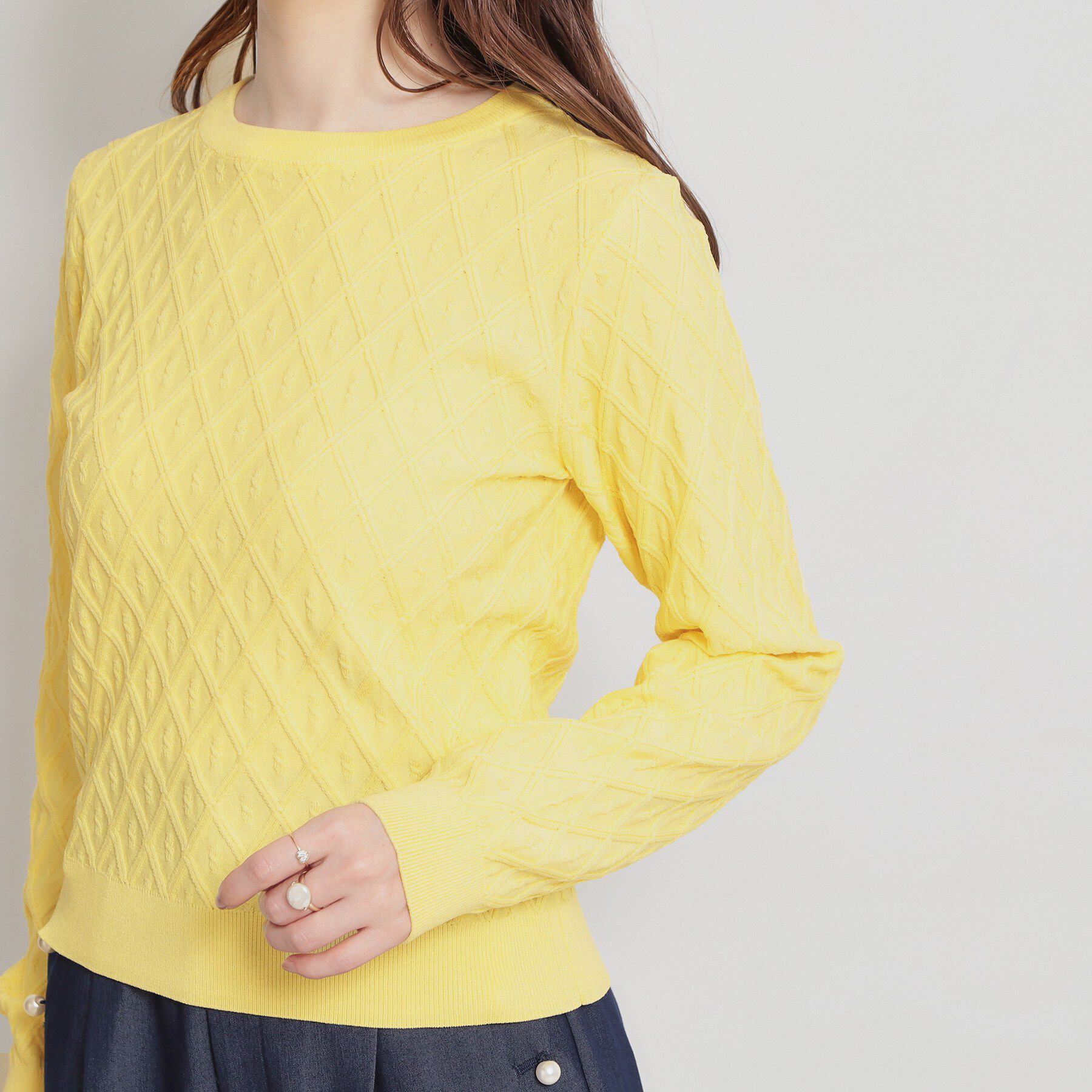 Couture broach「【アンサンブル可】ダイヤ柄ニット」|ニット・セーター|